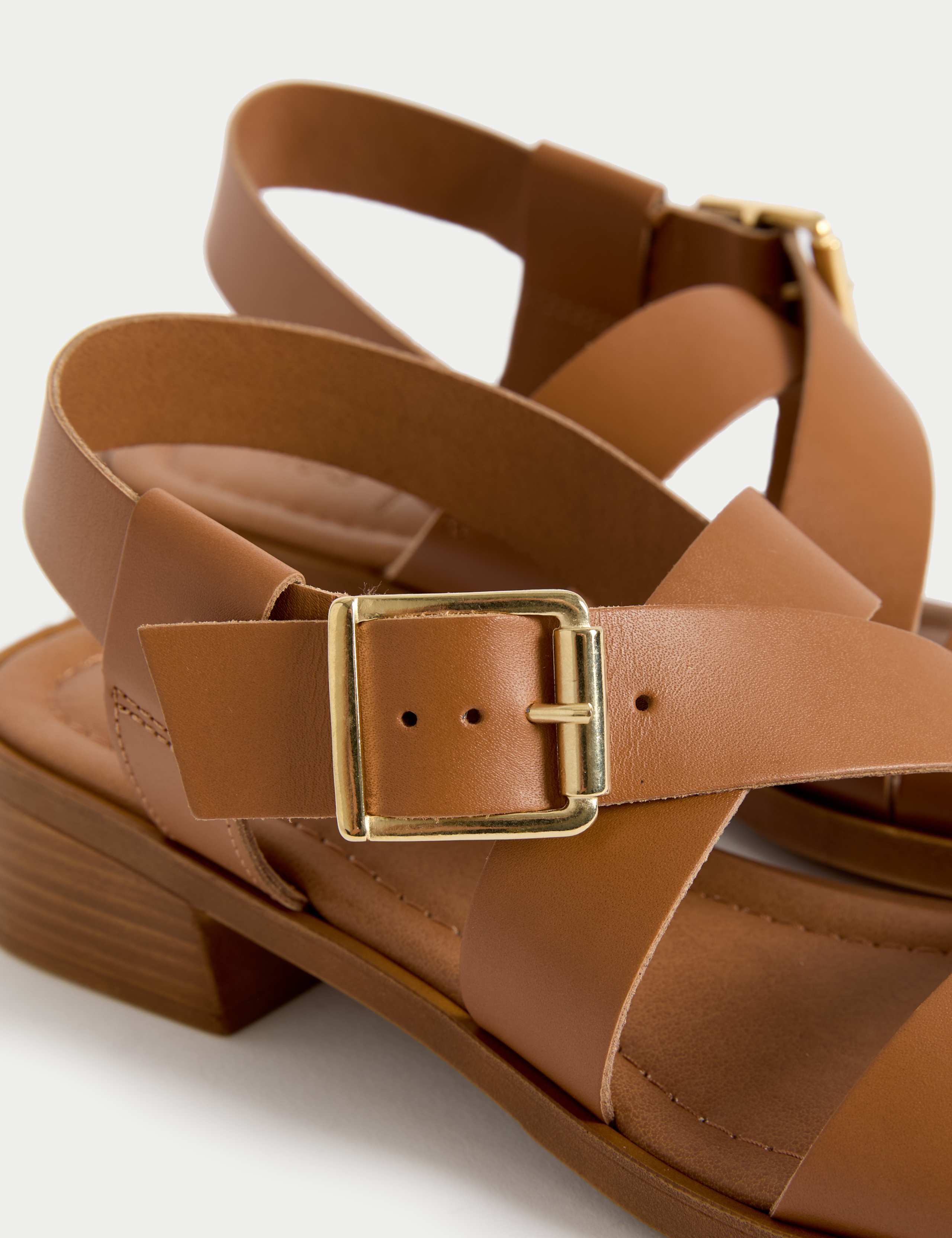 Leather Buckle Strappy Block Heel Sandals 3 of 3