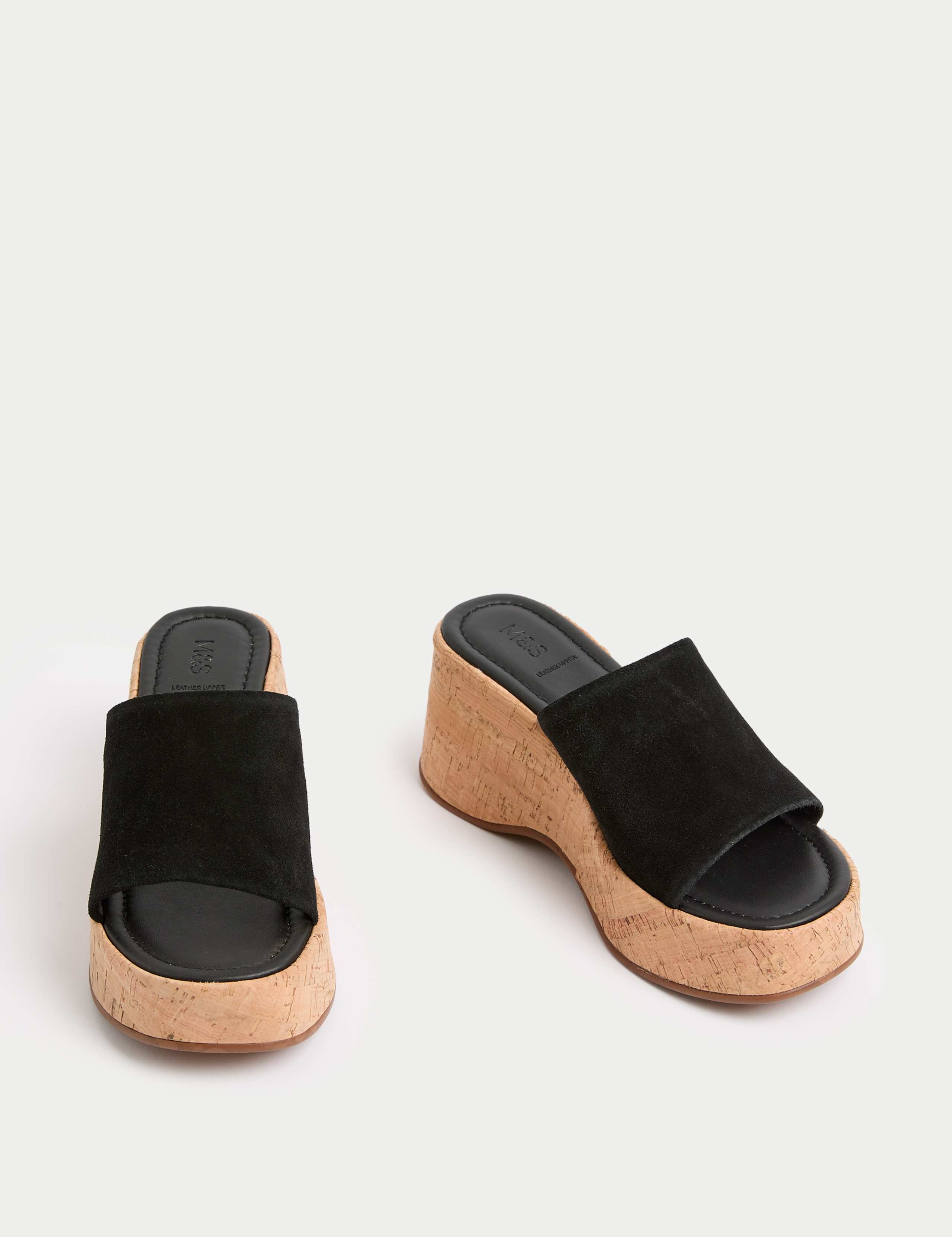 Suede Slip On Platform Mules 2 of 3
