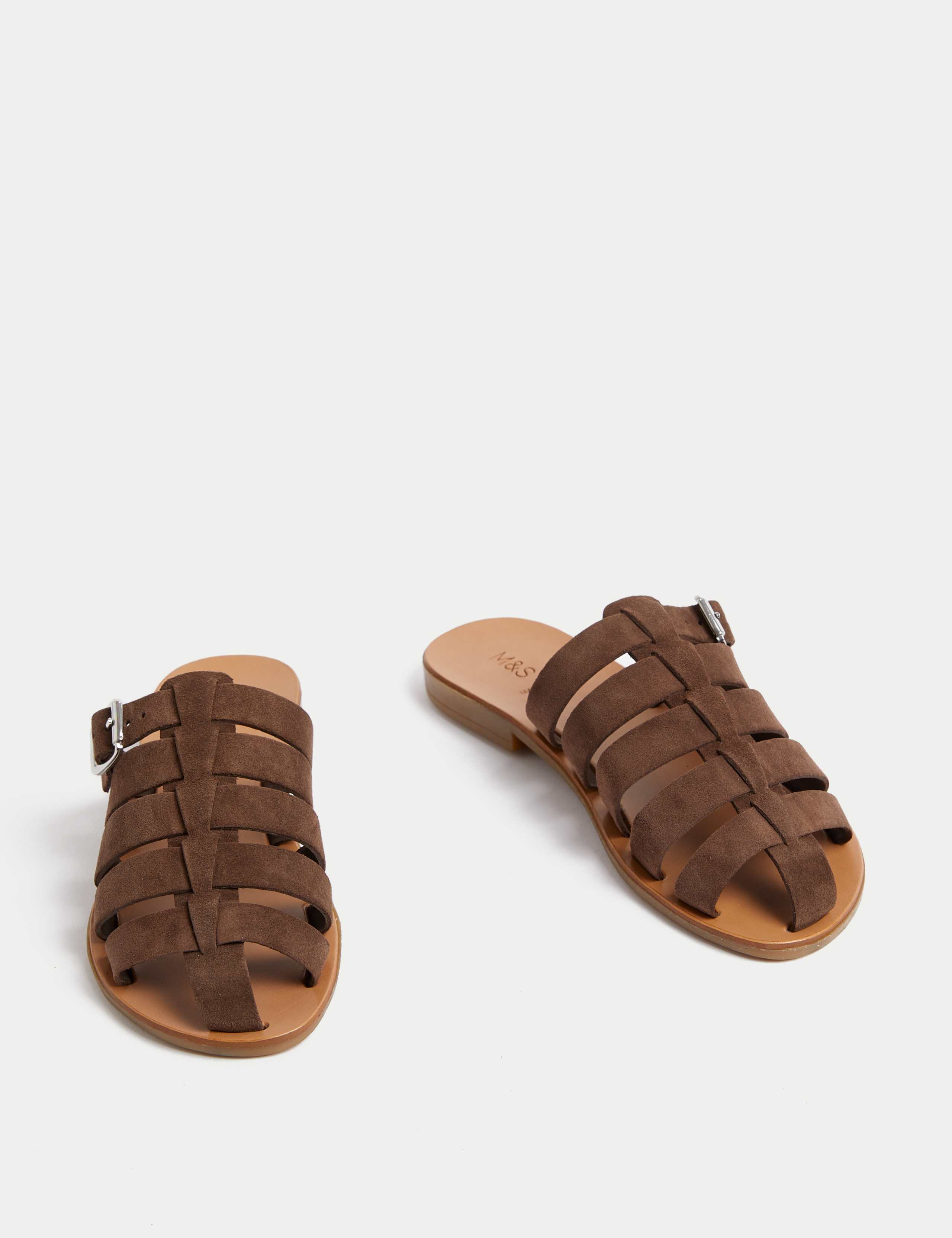 Suede Buckle Flat Mules 2 of 3