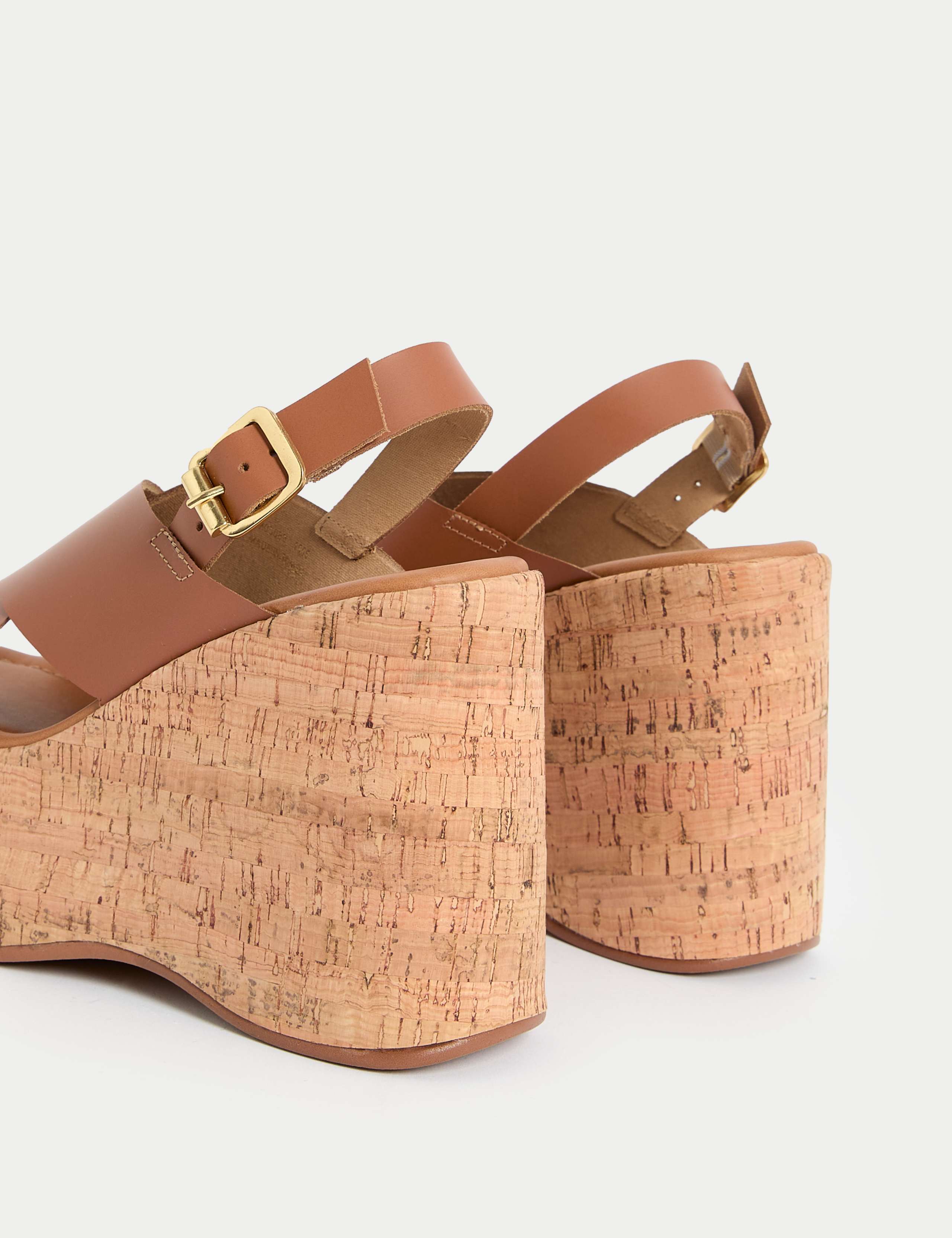Leather Crossover Ankle Strap Wedge Sandals 3 of 3