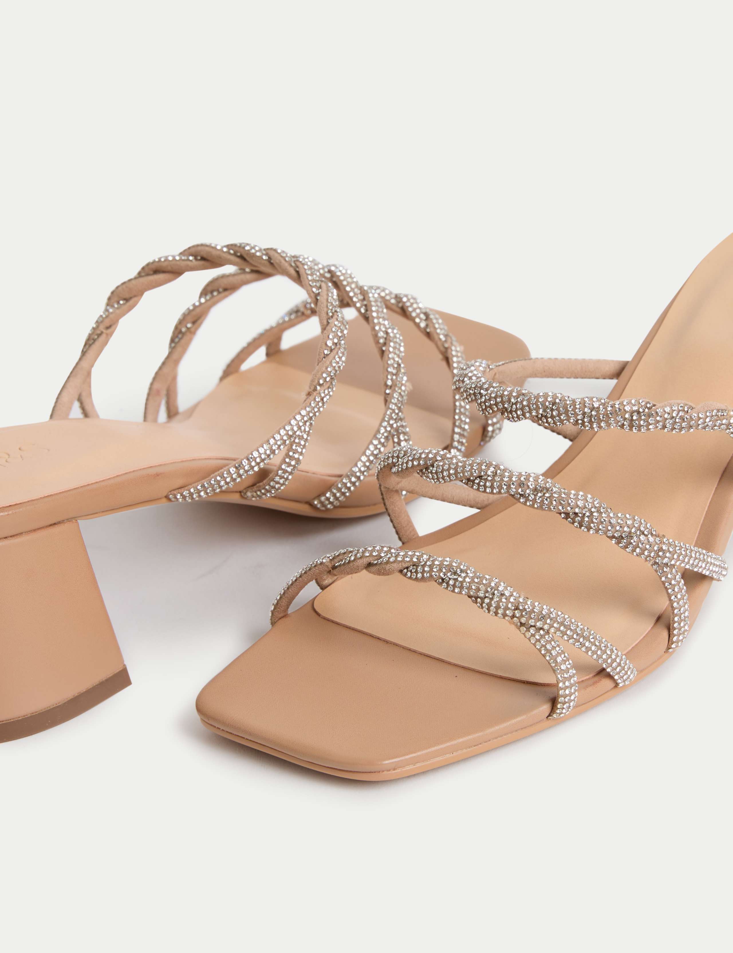 Sparkle Strappy Block Heel Mule Sandals 3 of 3