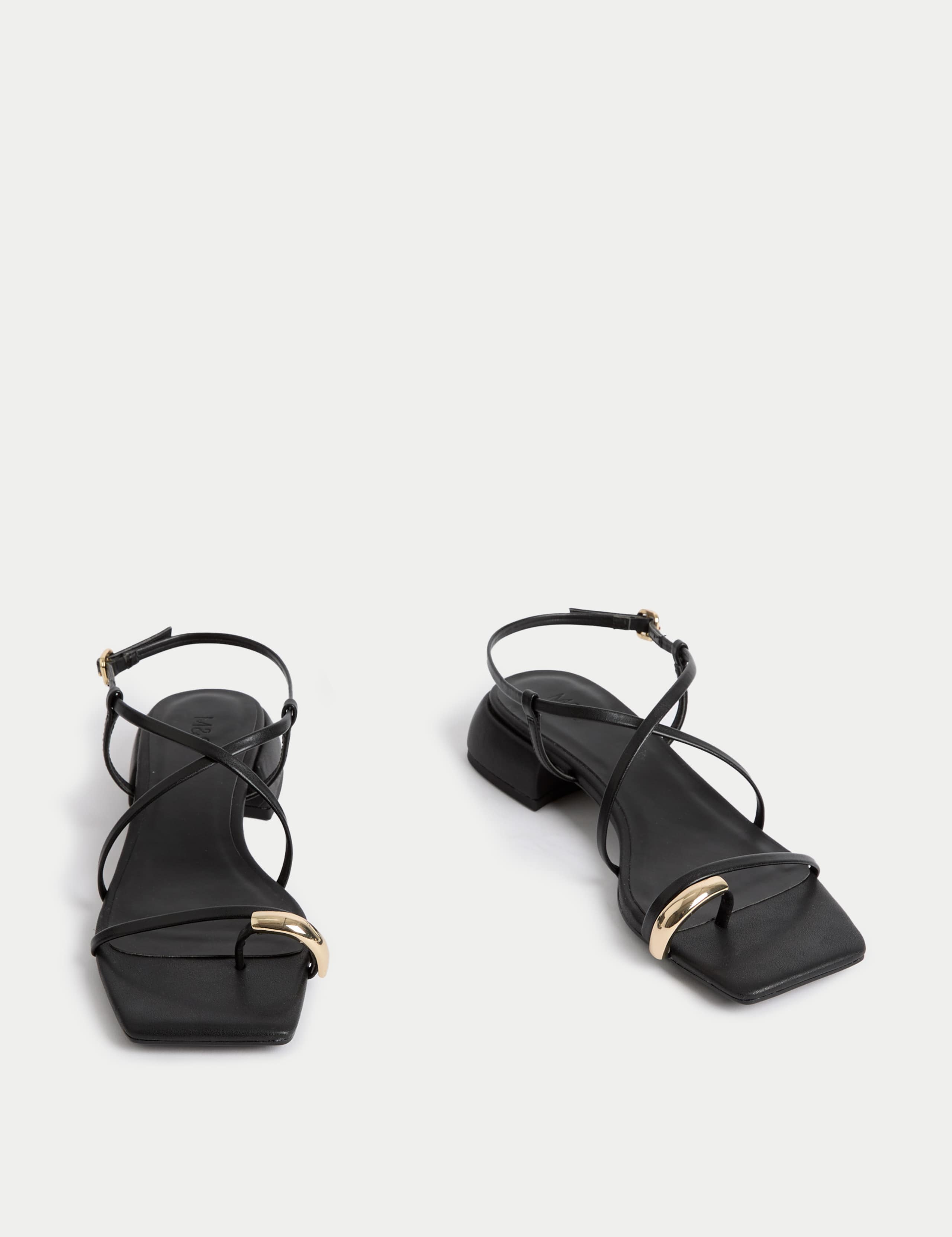 Ring Detail Ankle Strap Block Heel Sandals 2 of 3