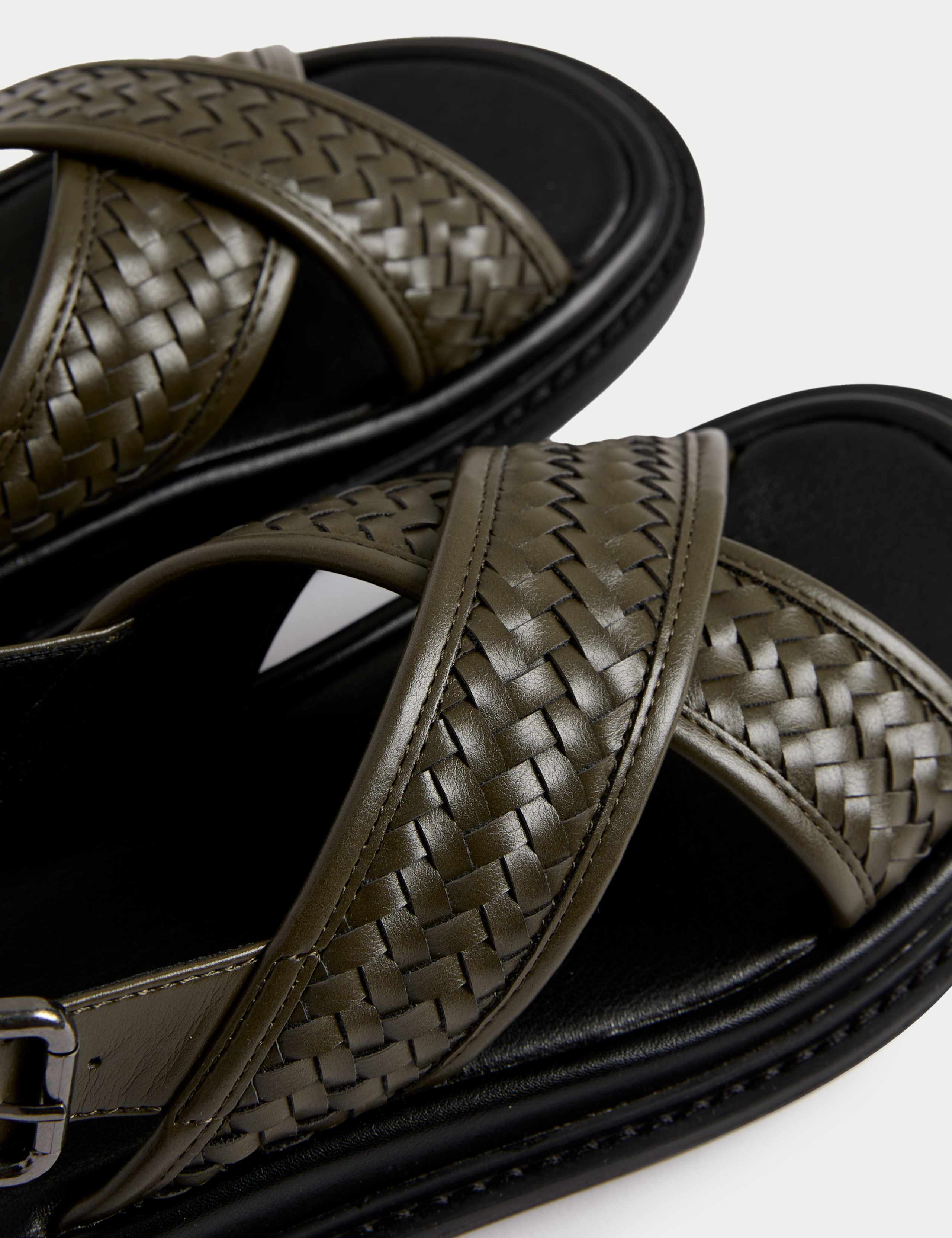 Woven Ankle Strap Flatform Sandals 3 of 3