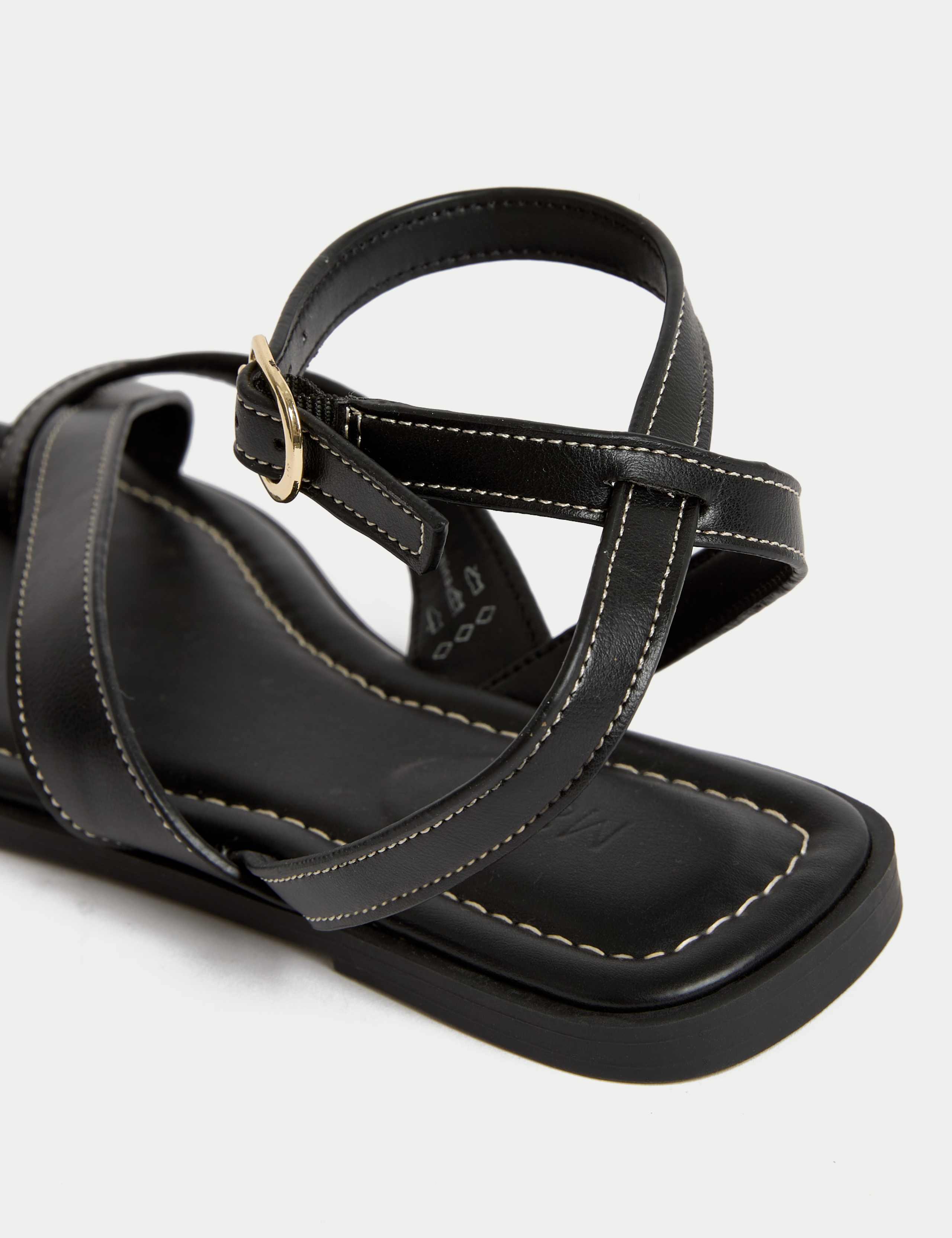 Ankle Strap Buckle Flat Sandals 3 of 3