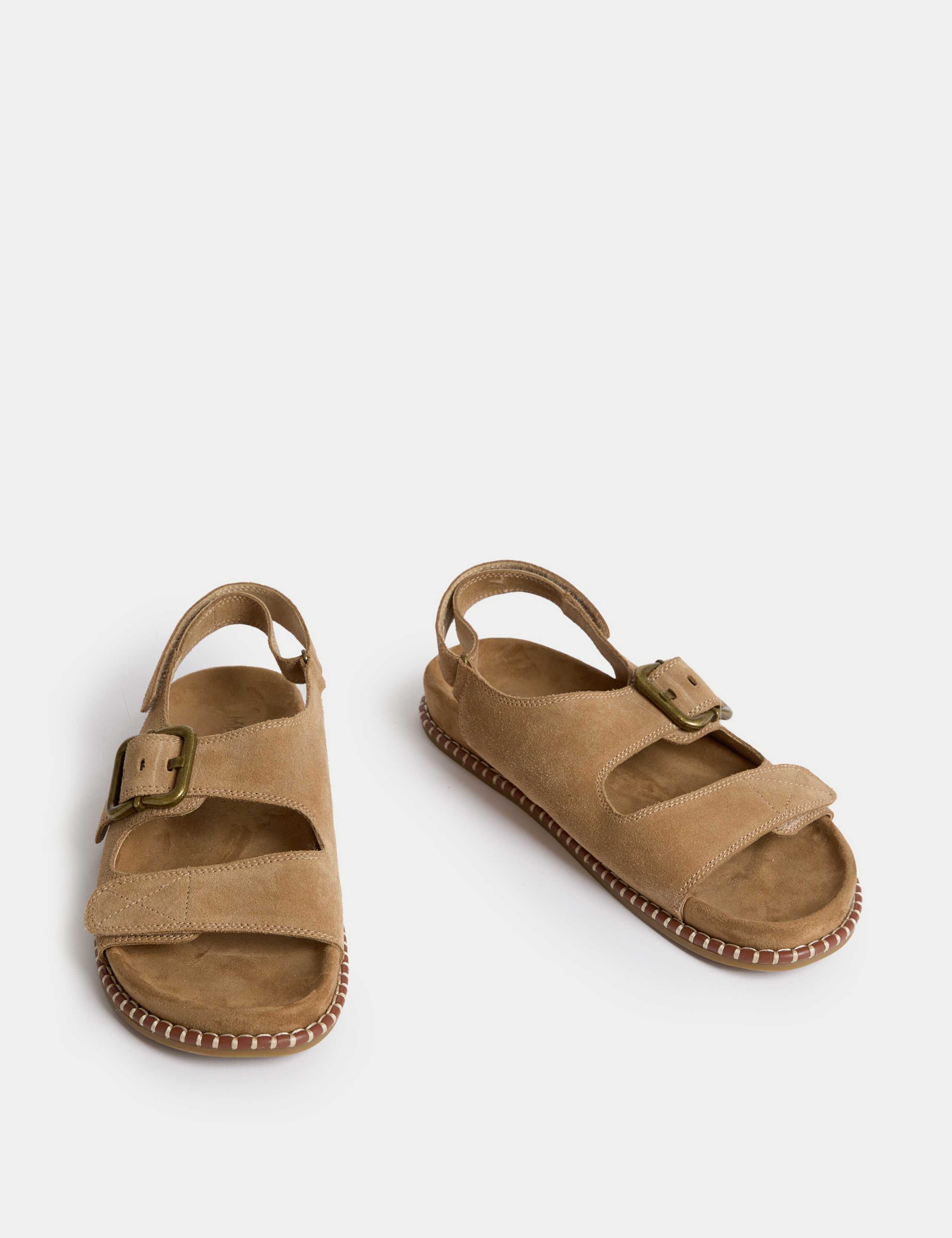 Suede Buckle Footbed Sandals 2 of 3