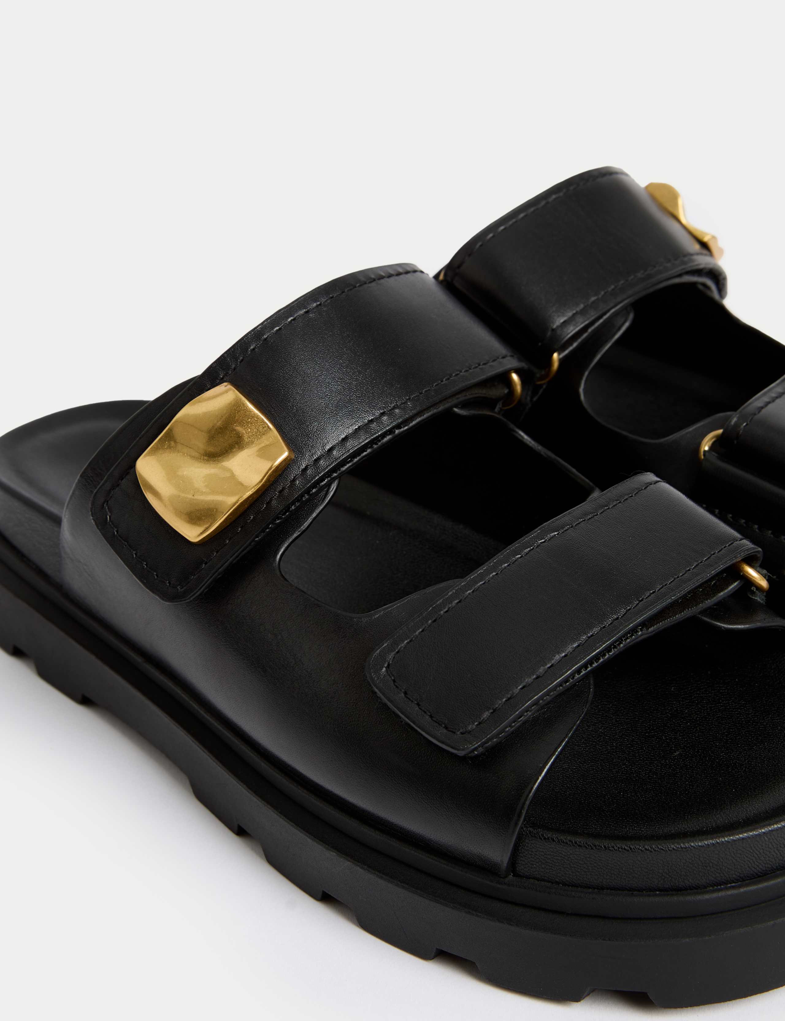 Leather Chunky Flatform Mules 3 of 3