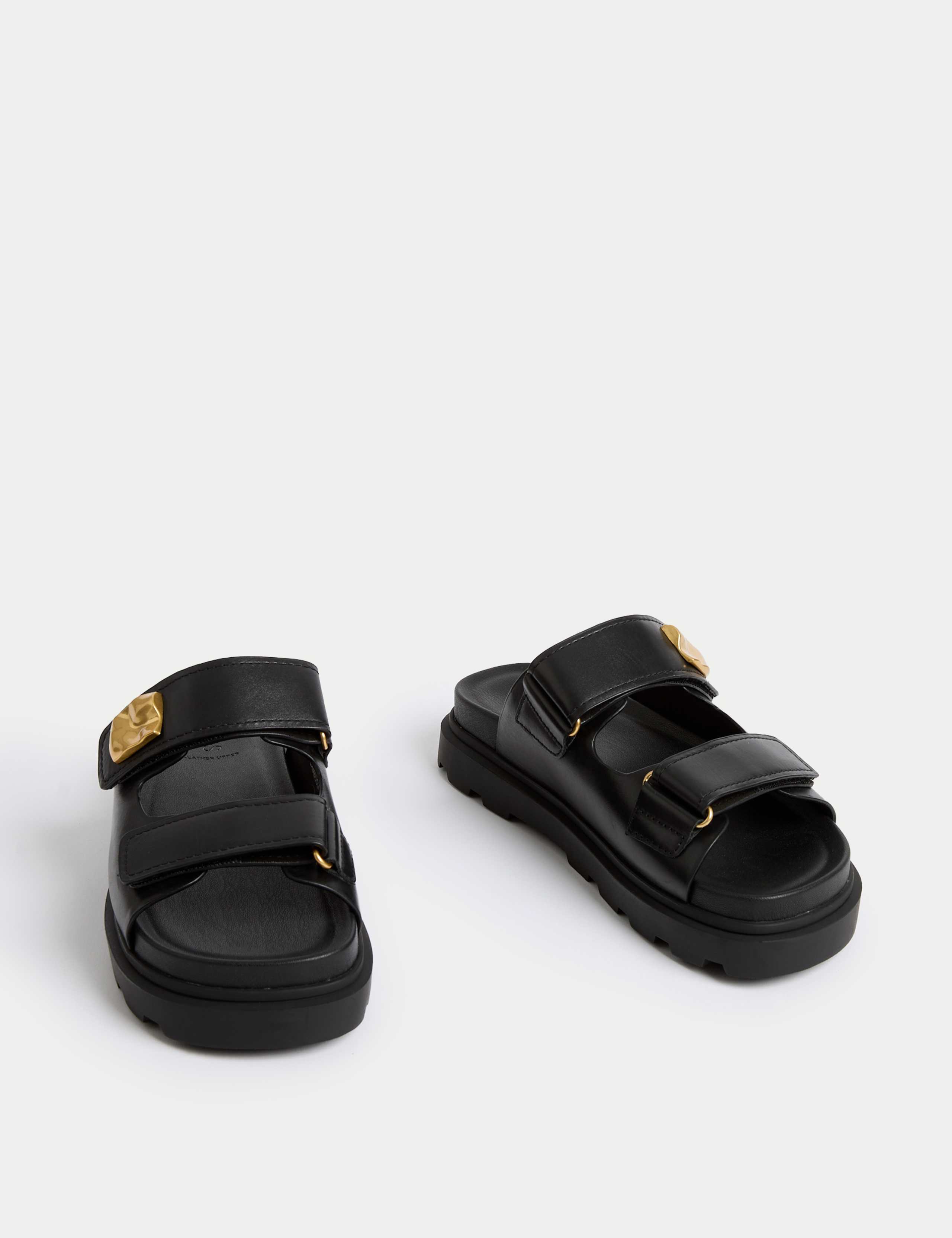 Leather Chunky Flatform Mules 2 of 3