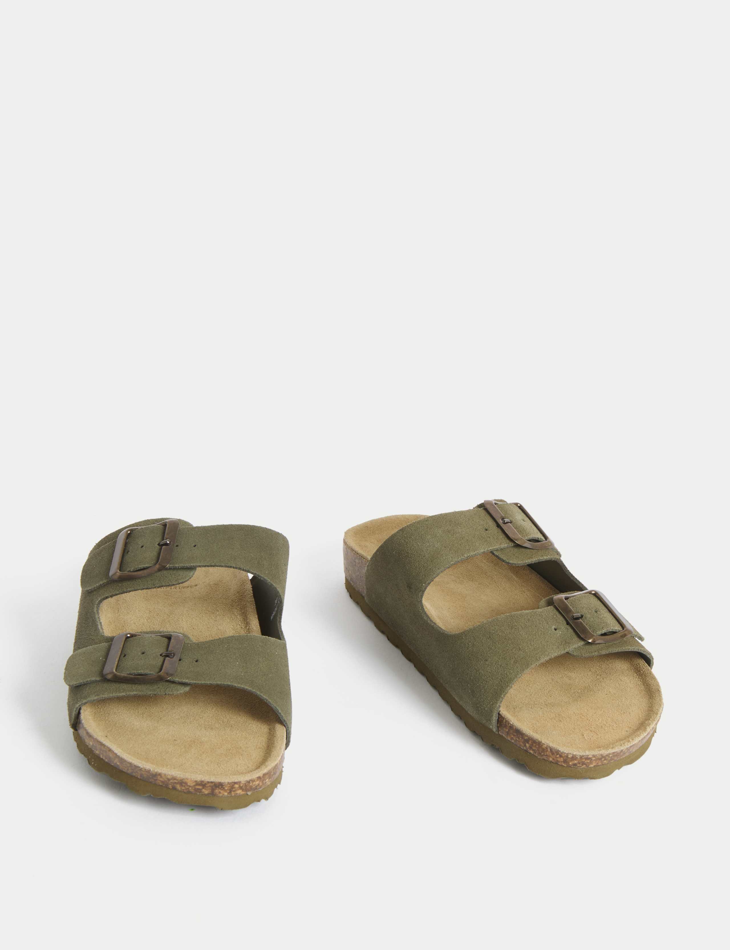 Suede Buckle Footbed Mules 2 of 3