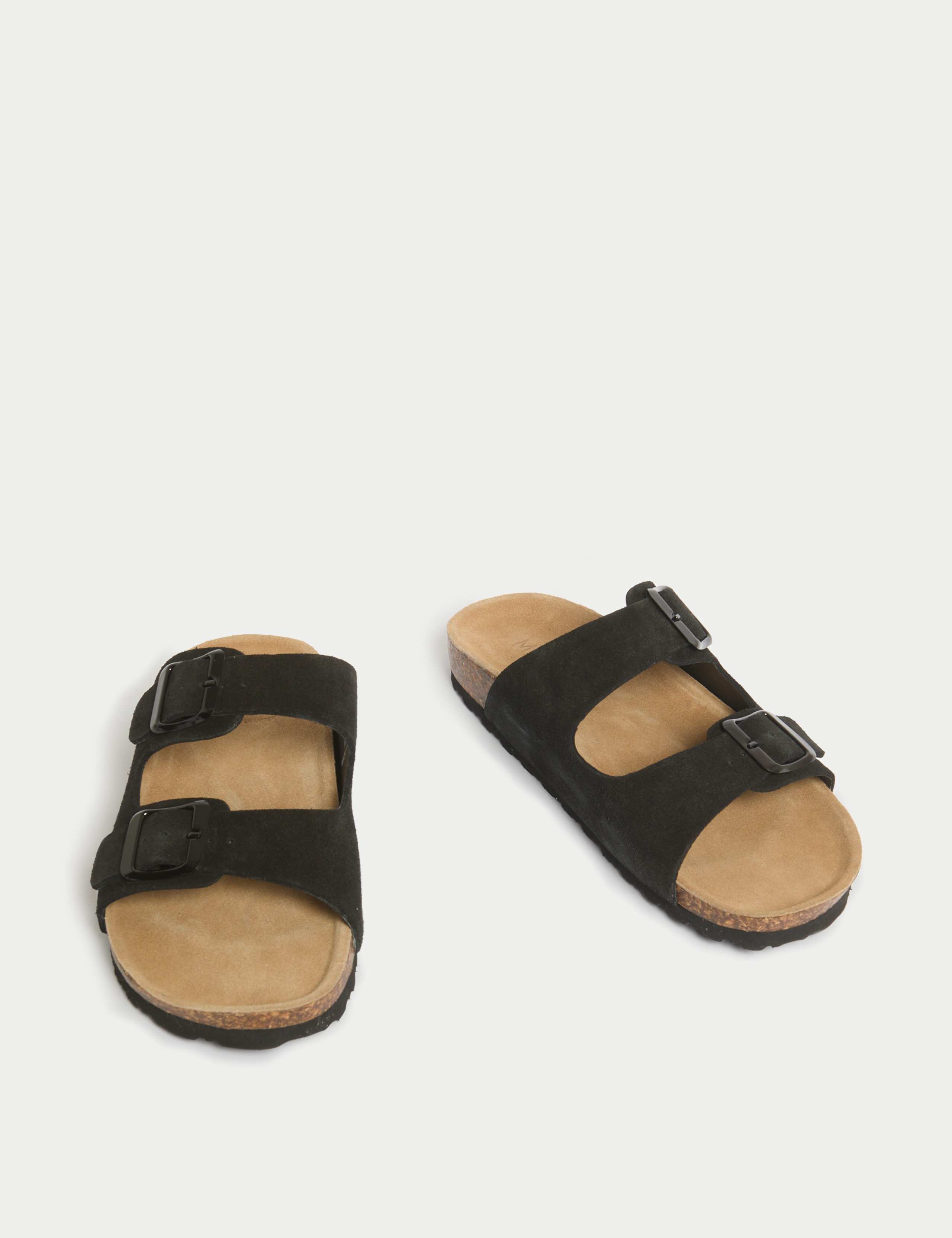 Suede Buckle Footbed Mules 2 of 3