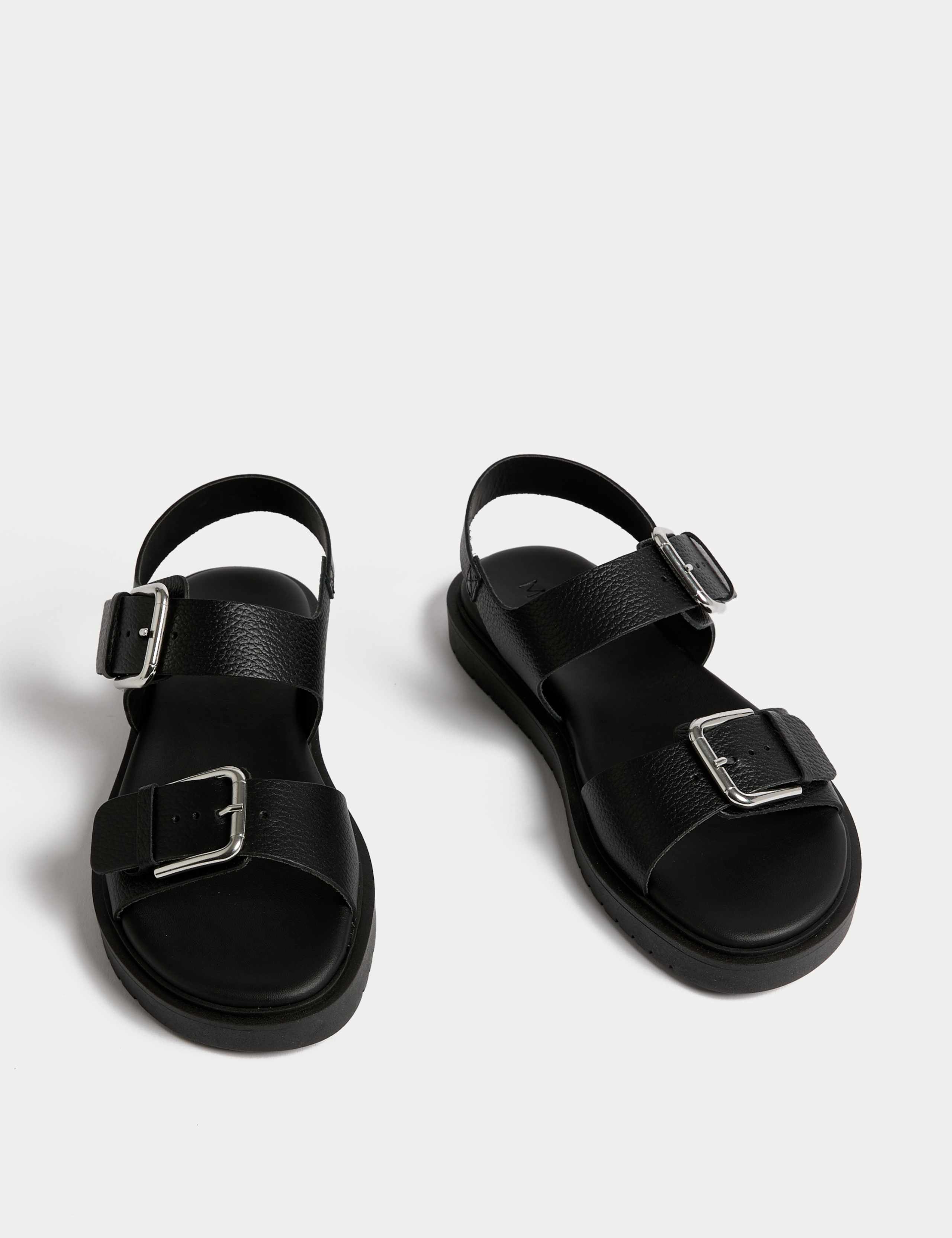 Leather Buckle Flatform Sandals 2 of 3
