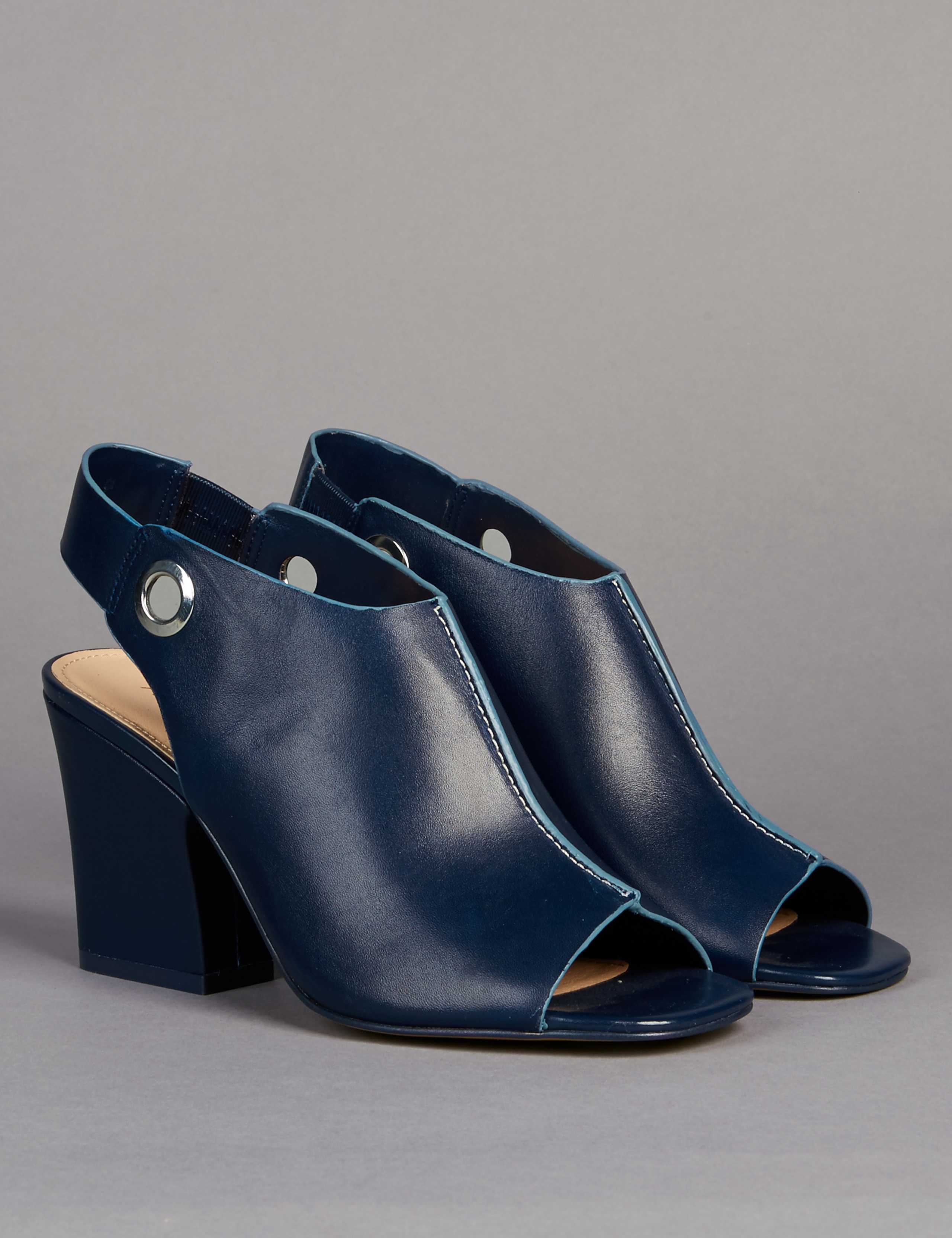Leather Angular Heel Sandals with Insolia® 3 of 6