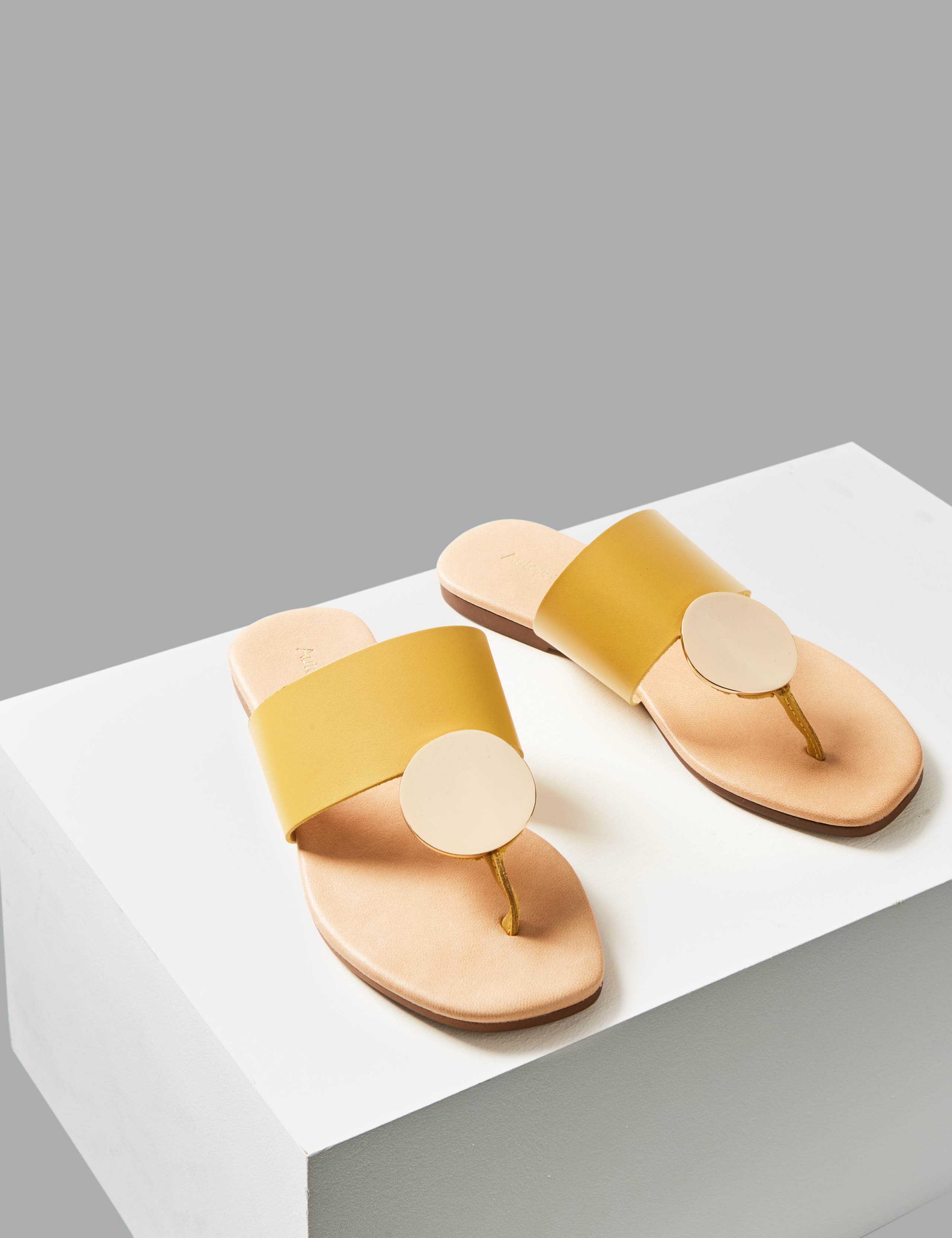 Leather Disc Toe Thong Sandals 2 of 4