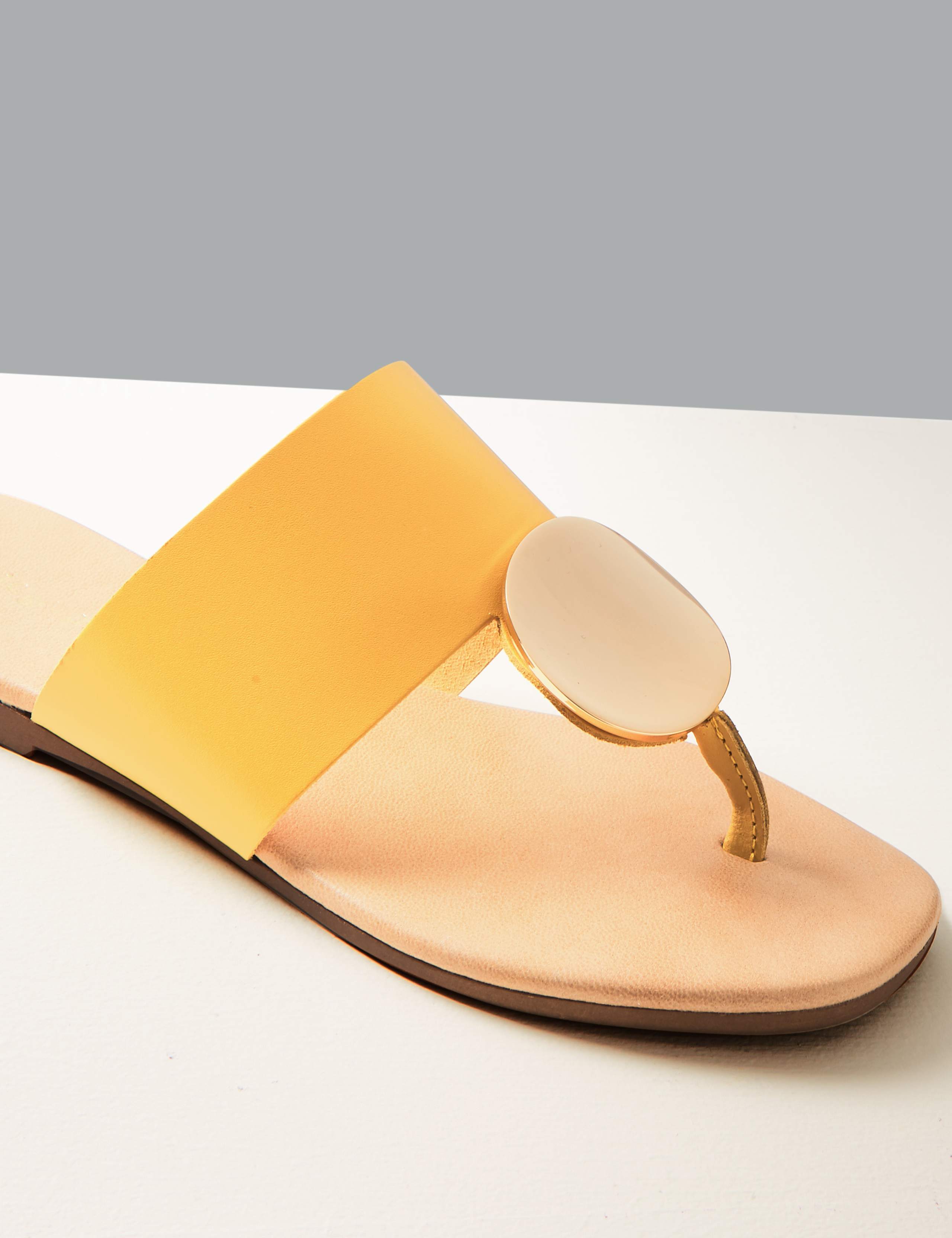 Leather Disc Toe Thong Sandals 3 of 4