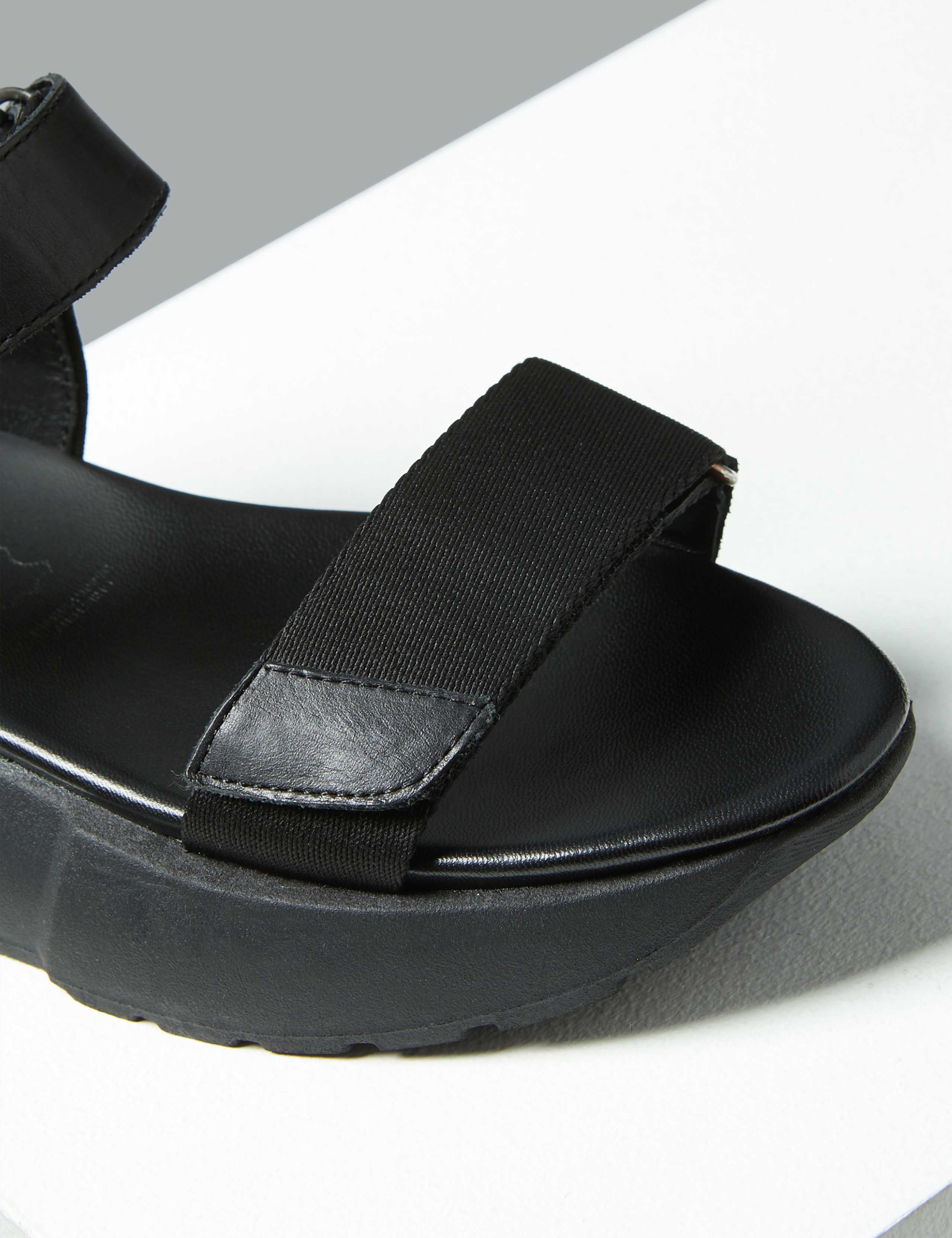 Leather Flatform Two Band Sandals 3 of 4