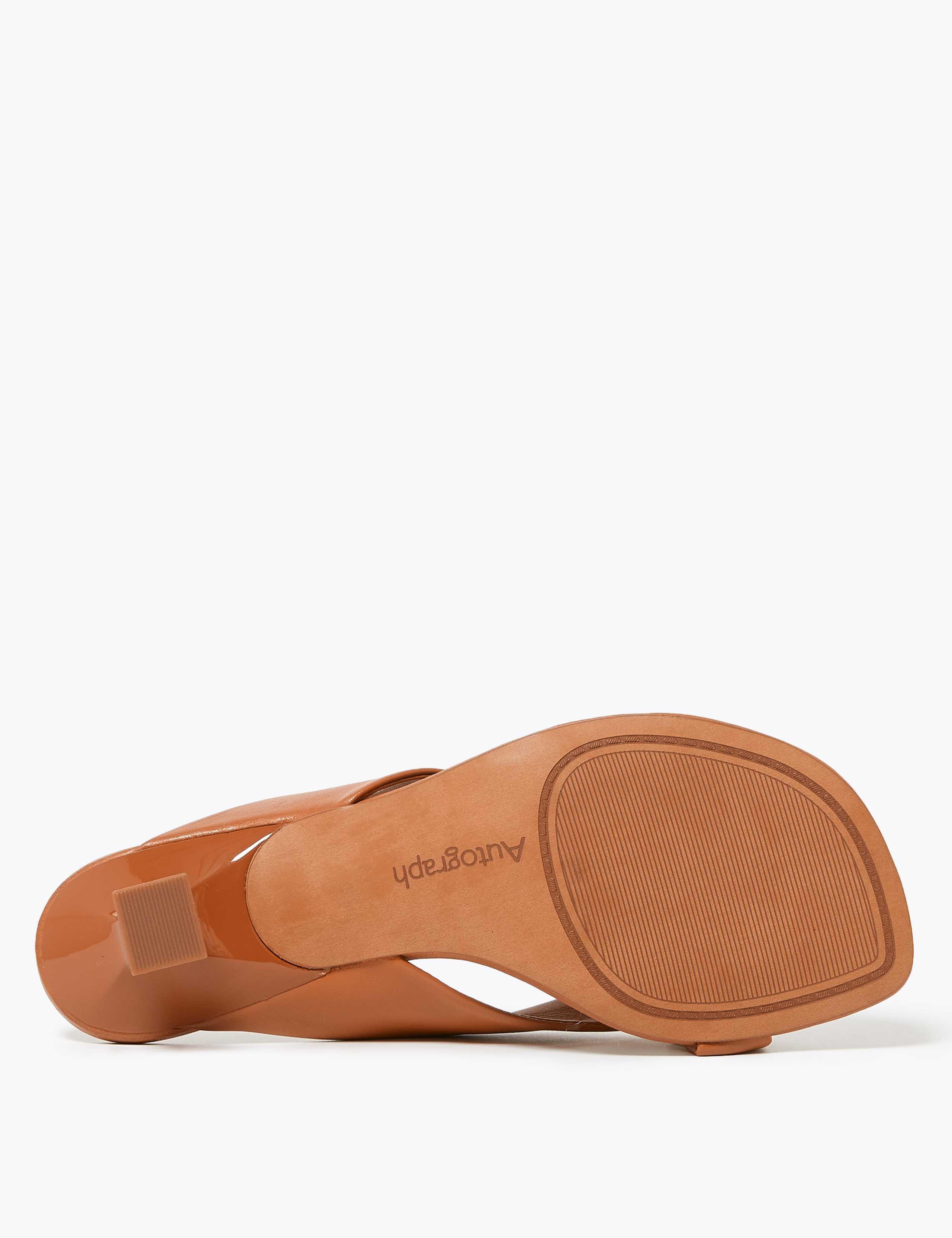 Leather Kitten Heel Toe Loop Sandals 5 of 5