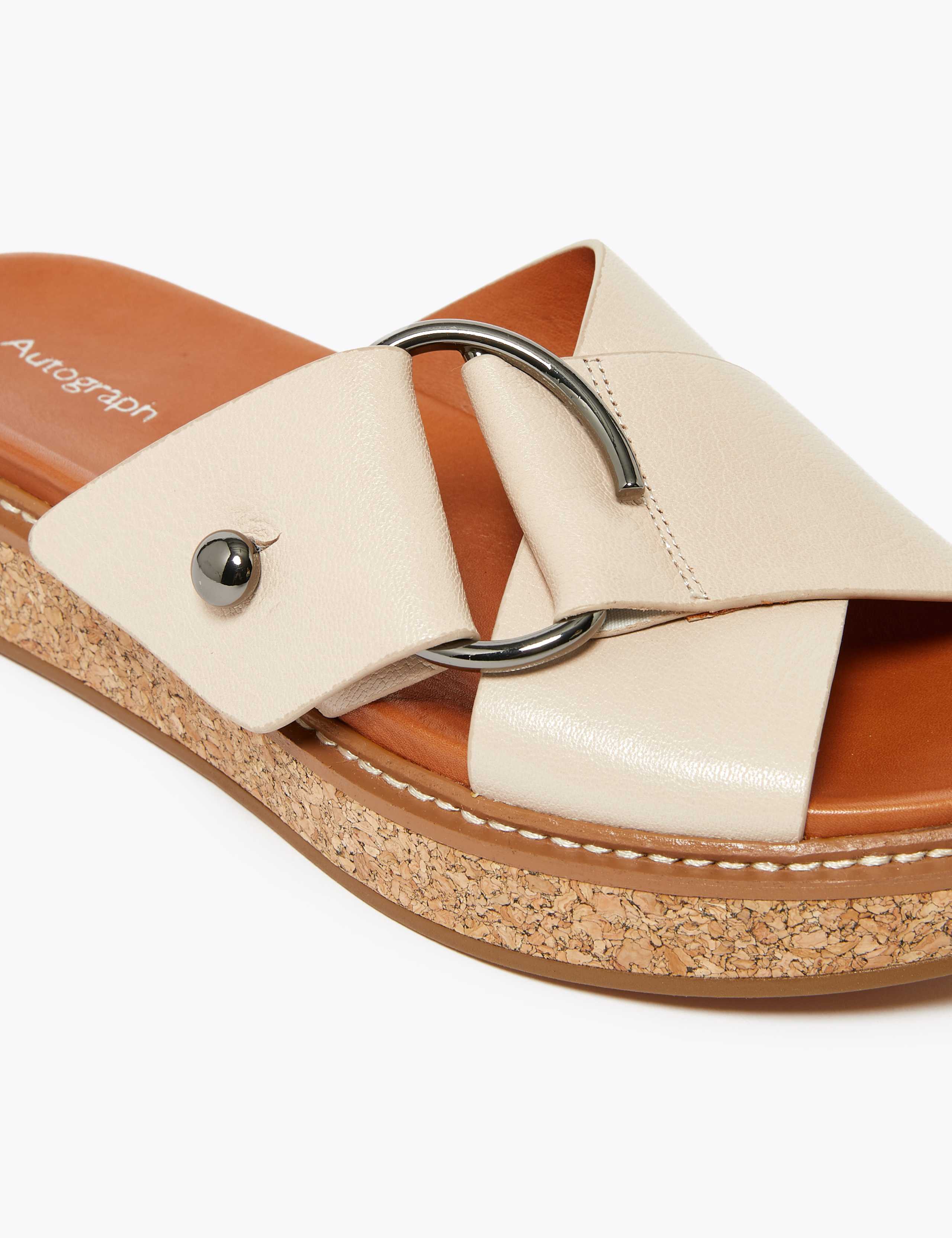 Leather Ring Detail Footbed Sandals 4 of 5