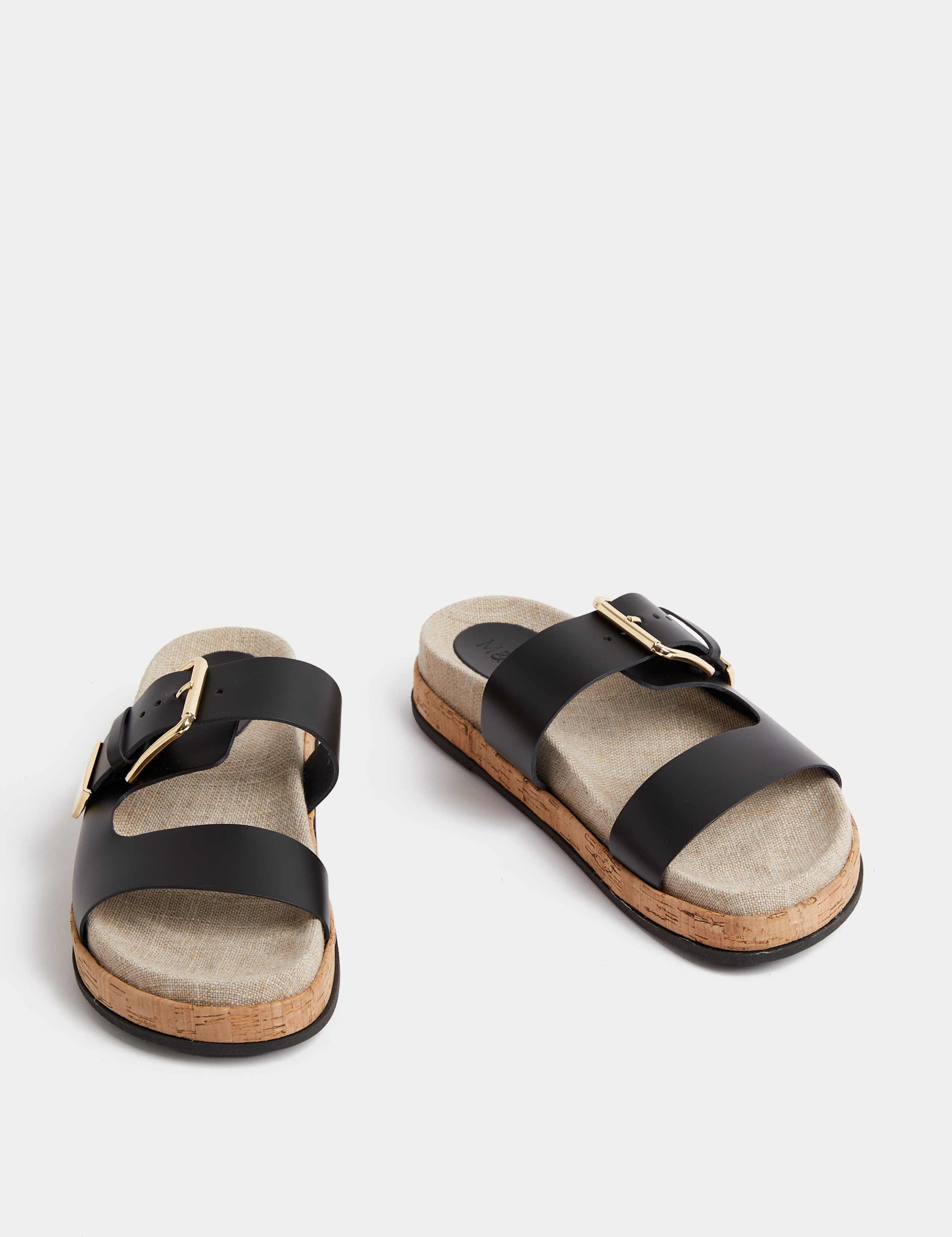 Leather Buckle Footbed Sandals 2 of 3