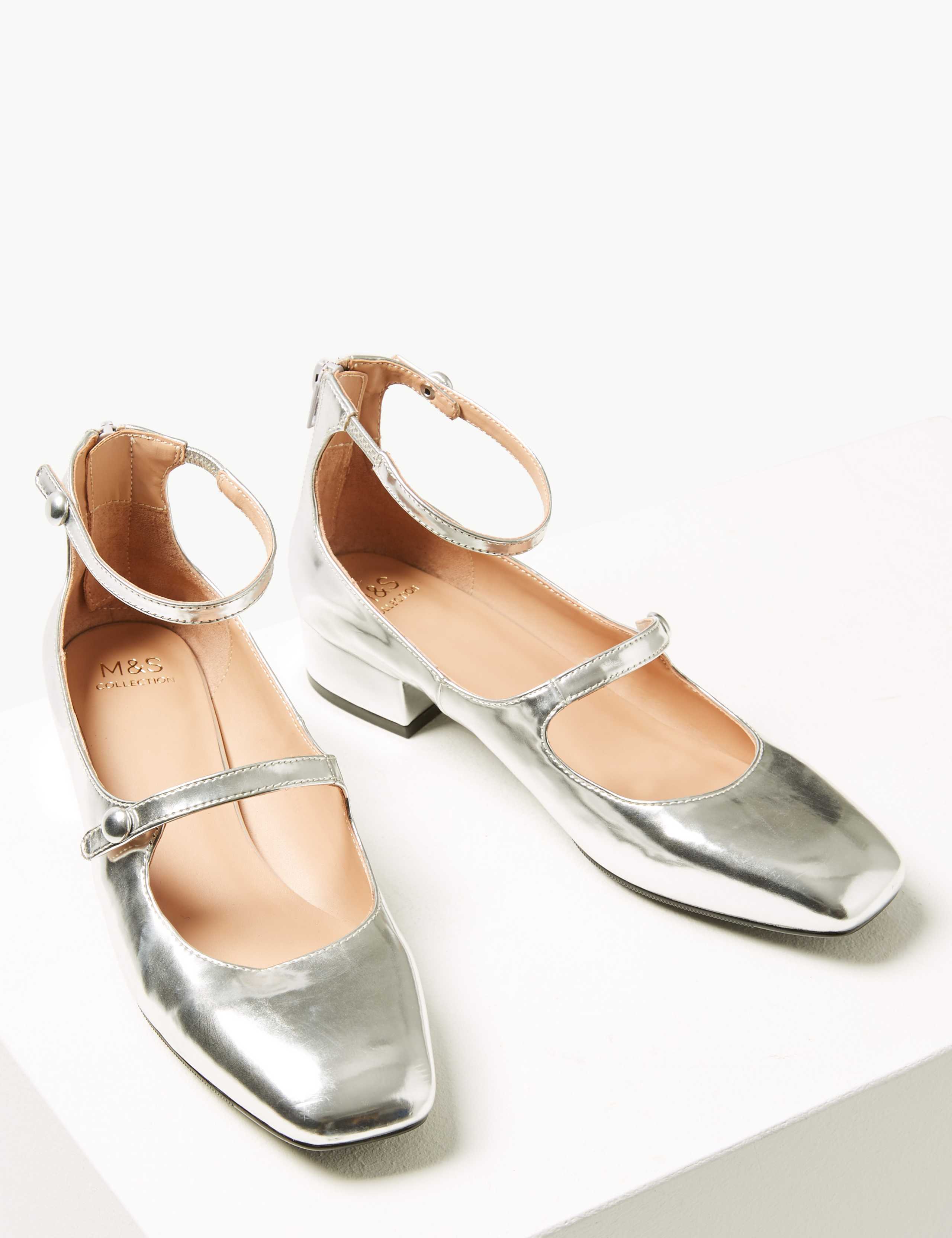 Block Heels Ankle Strap Court Shoes 3 of 6