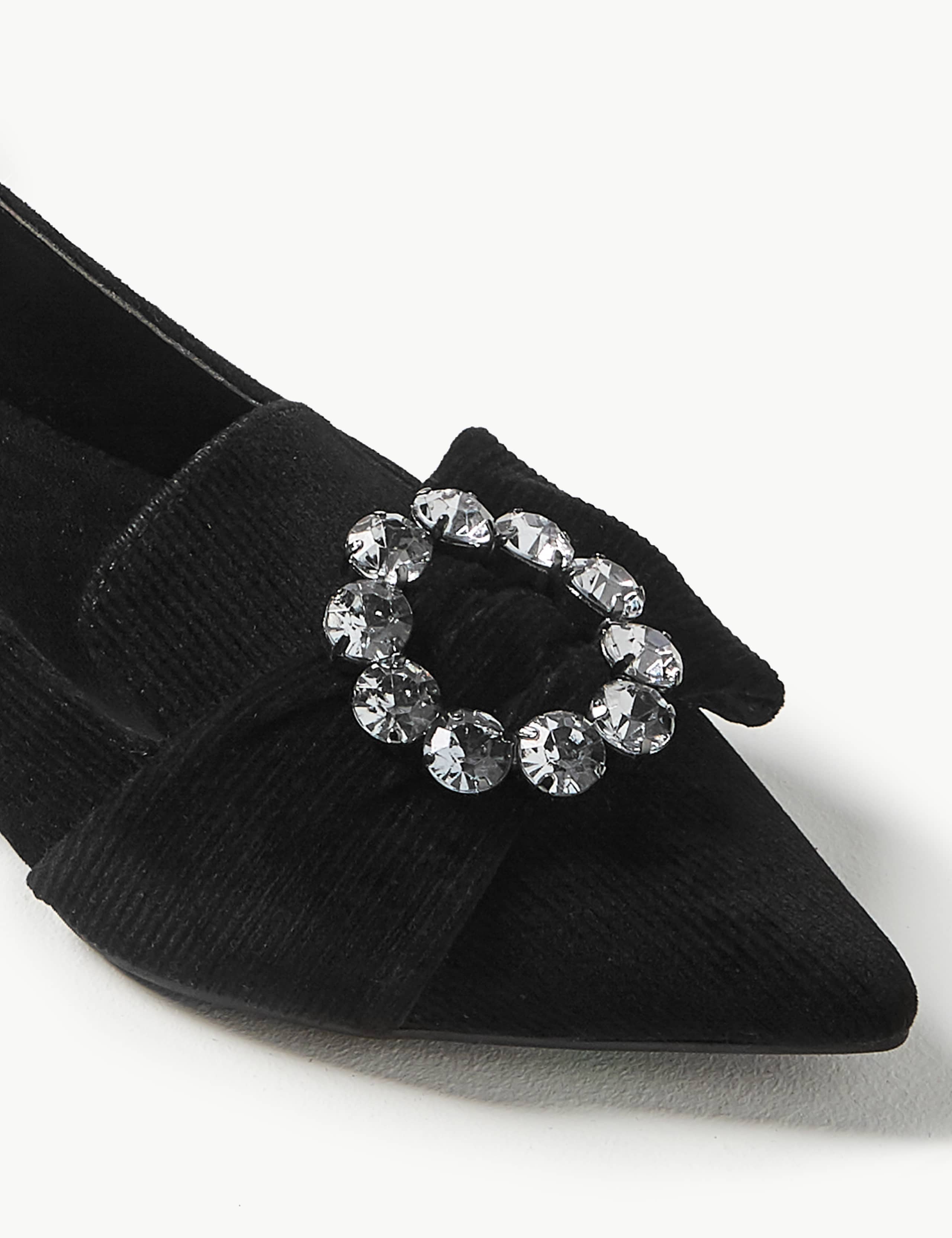 Jewel Block Heel Slingback Court Shoes 5 of 6