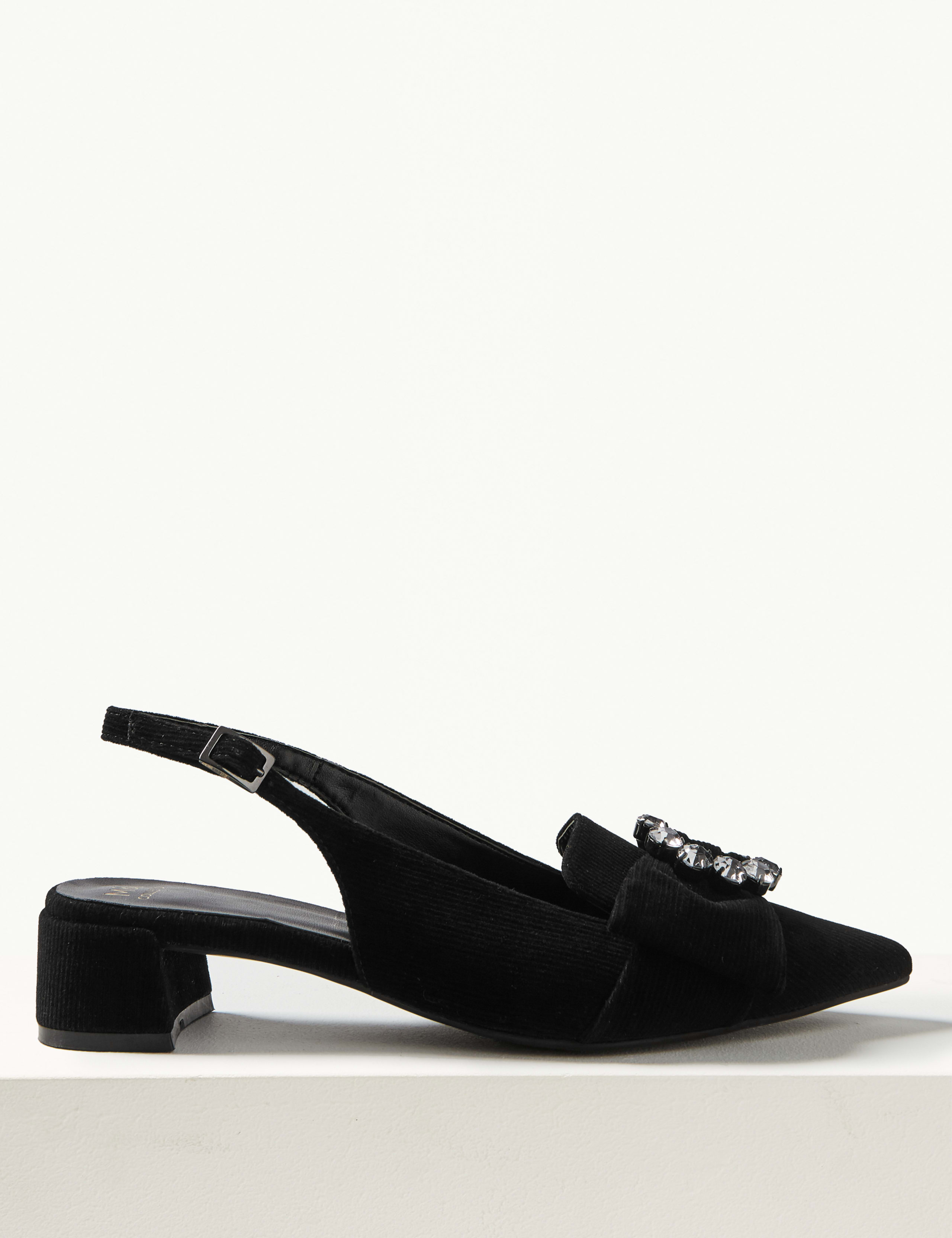 Jewel Block Heel Slingback Court Shoes 2 of 6