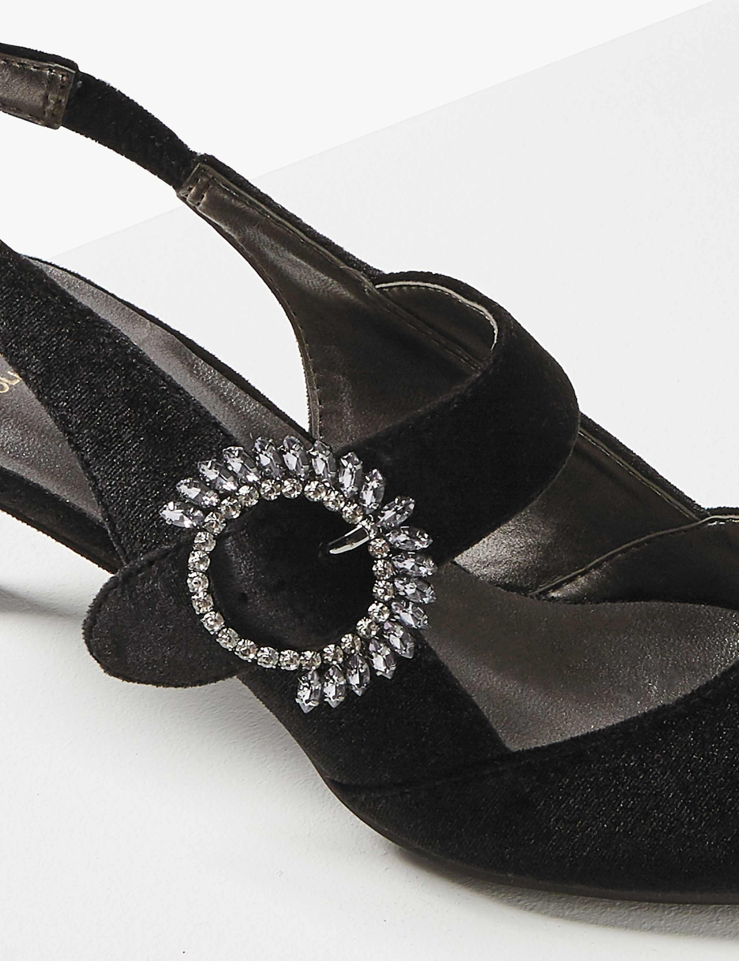 Kitten Heel Buckle Slingback Court Shoes 5 of 6