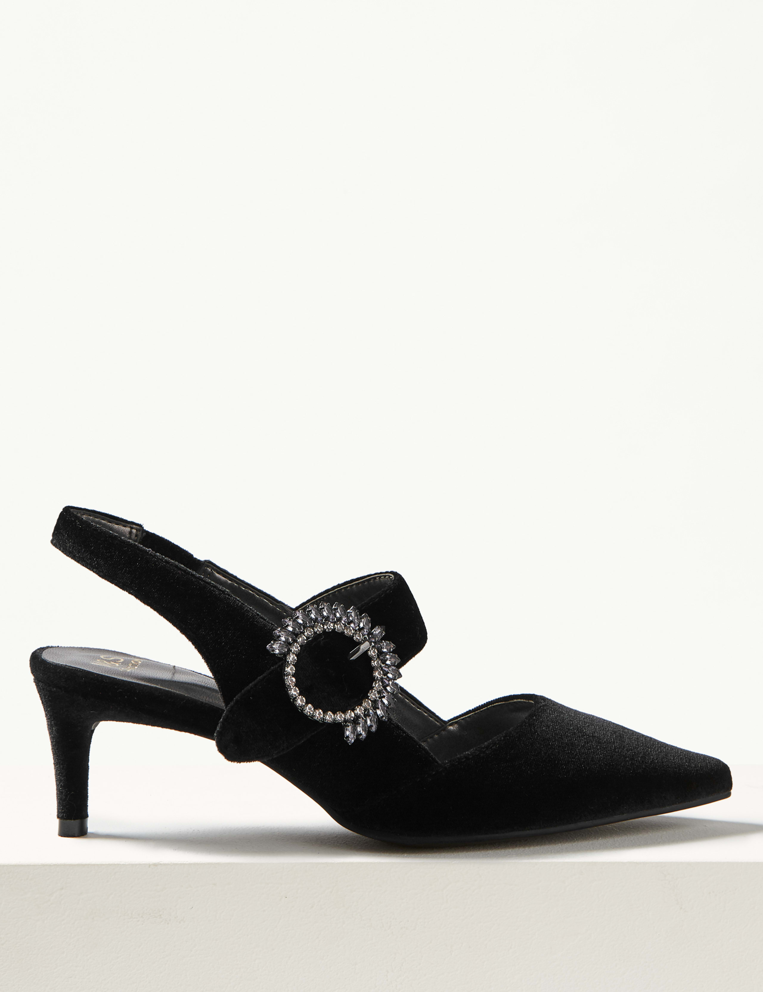 Kitten Heel Buckle Slingback Court Shoes 2 of 6