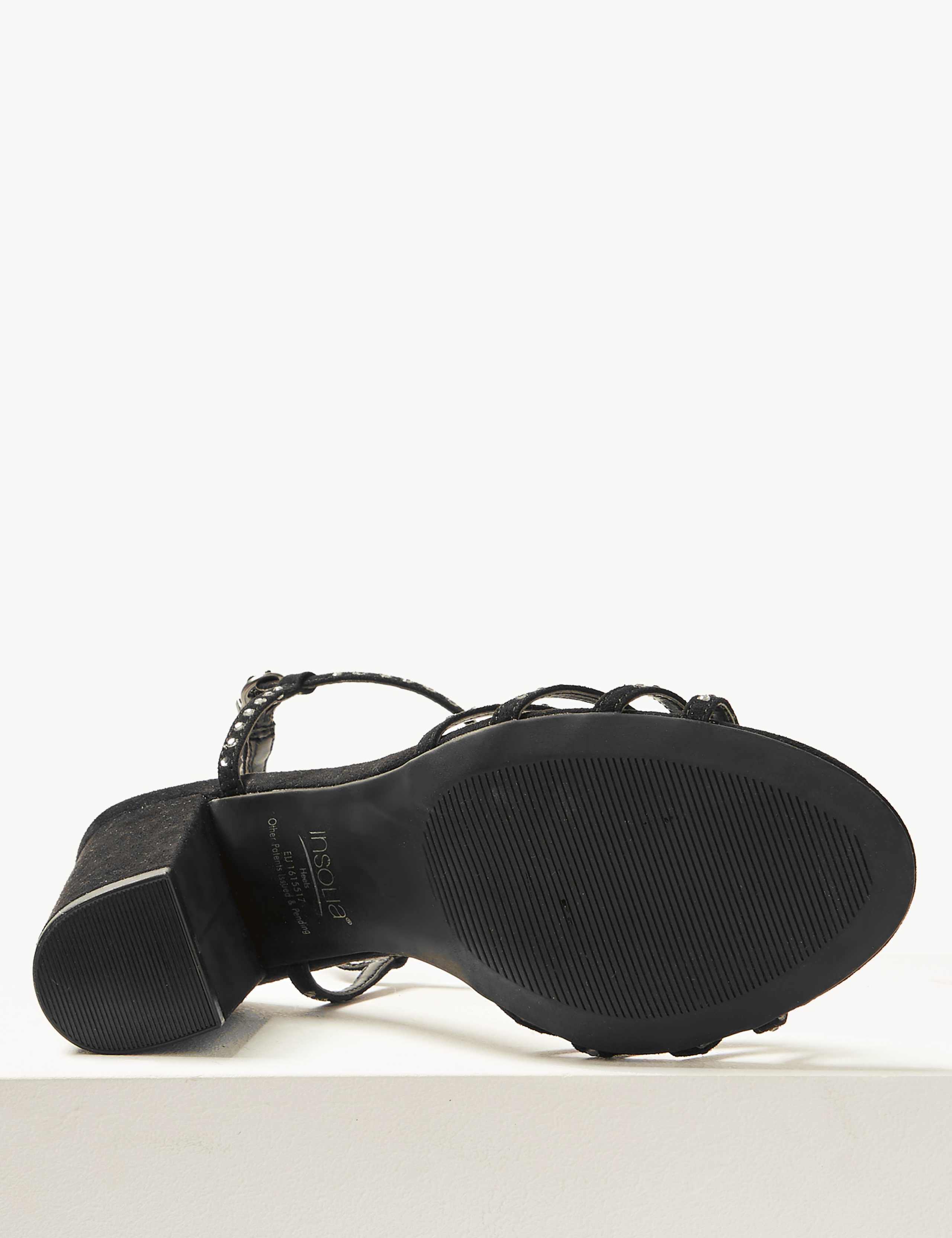 Block Heel Diamanté T-Bar Sandals 5 of 5