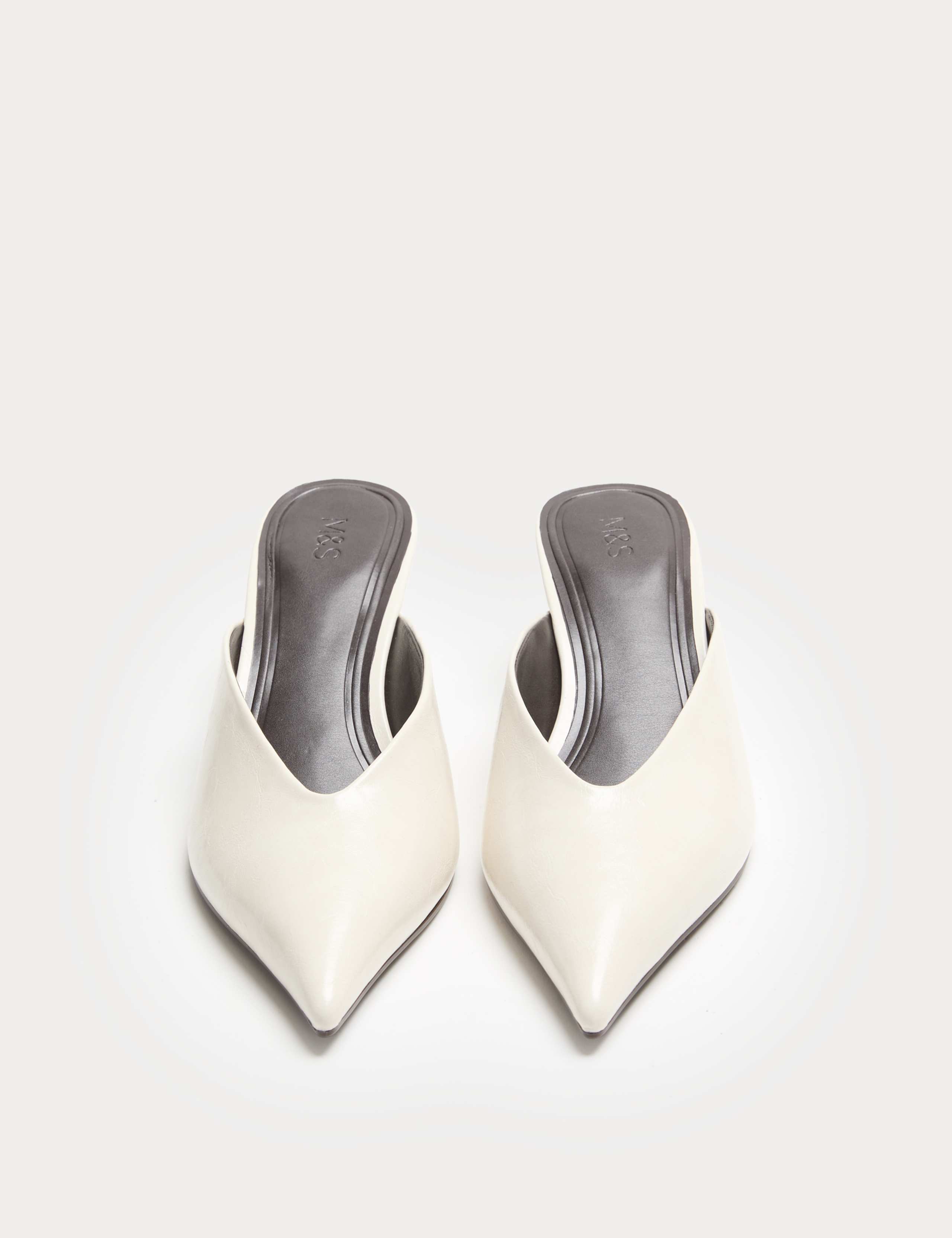 Patent Slip On Kitten Heel Pointed Mules 1 of 3