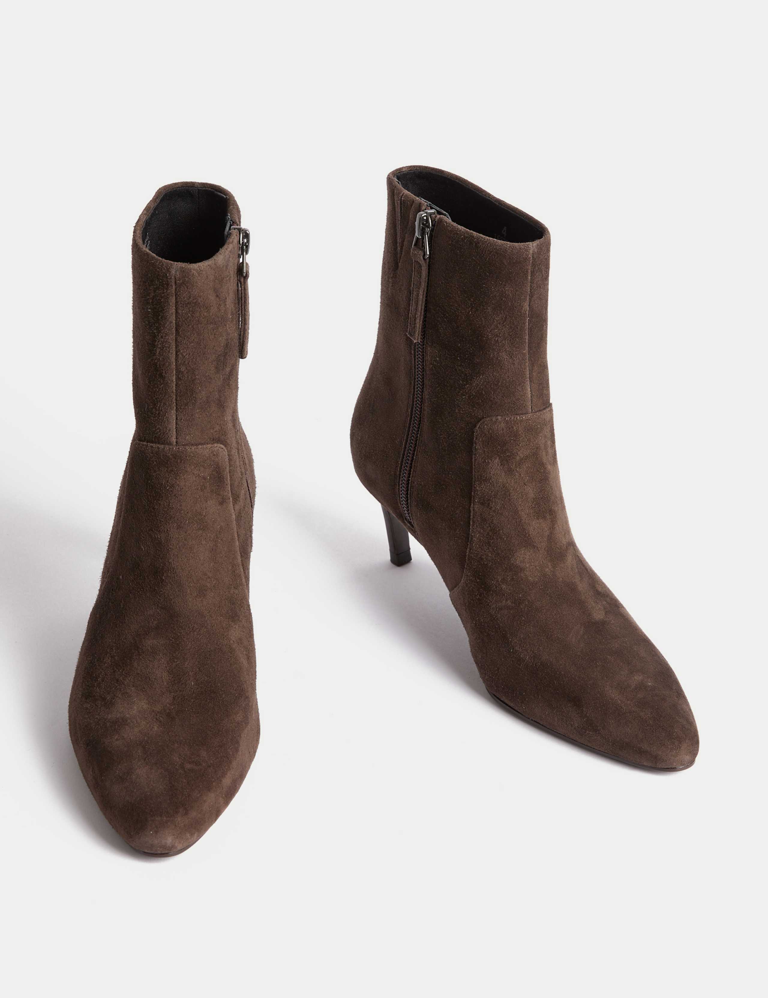 Suede Kitten Heel Pointed Toe Boots 2 of 3