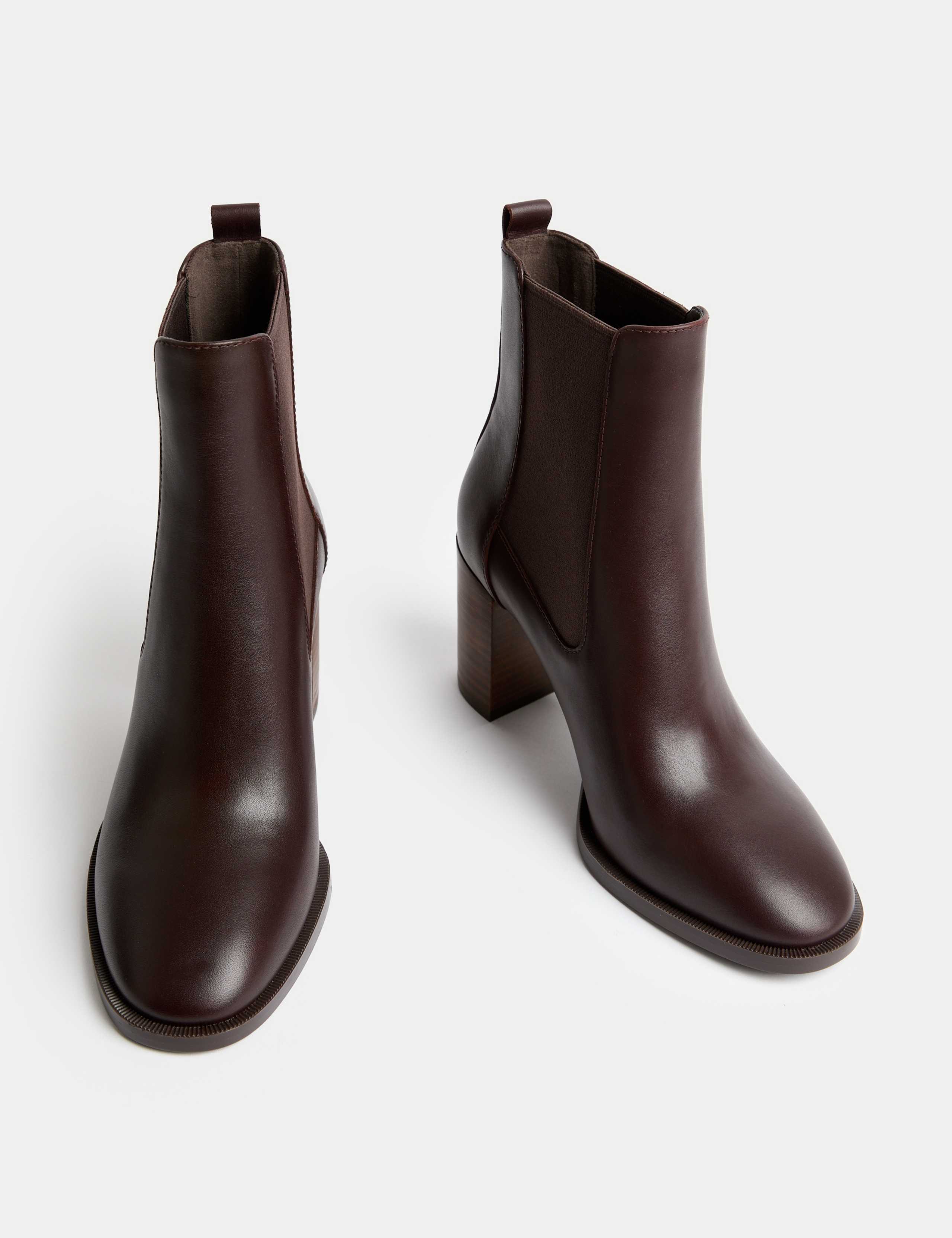 Leather Chelsea Block Heel Ankle Boots 2 of 3