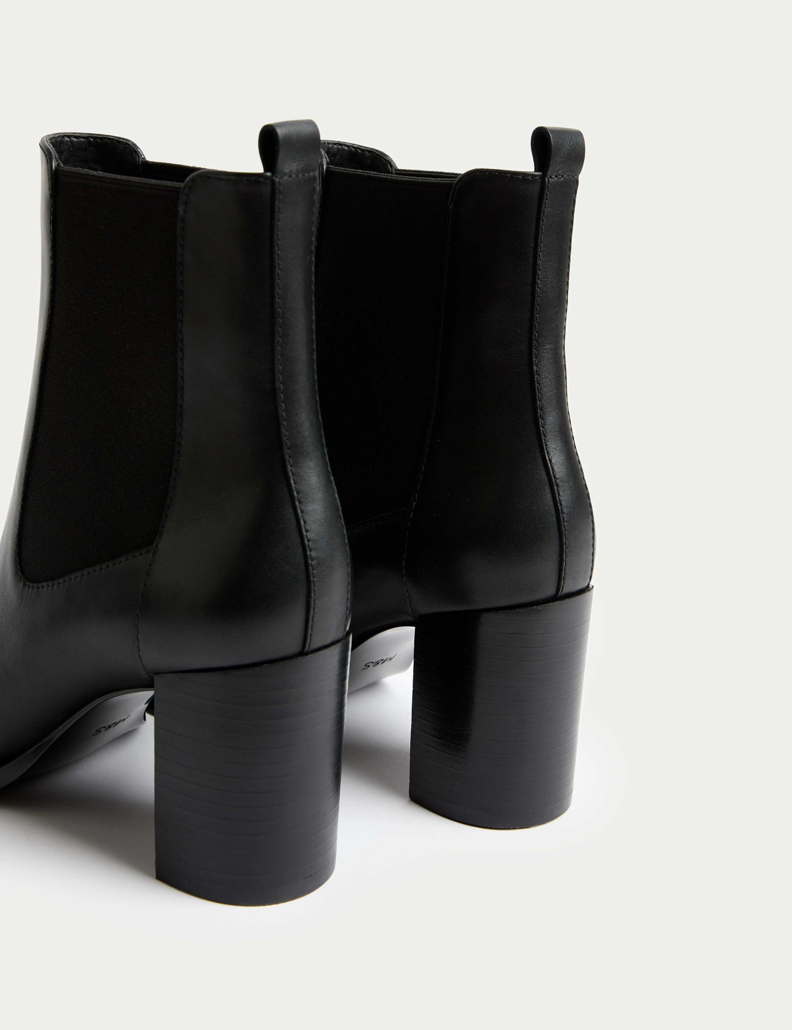 Leather Chelsea Block Heel Ankle Boot 3 of 3