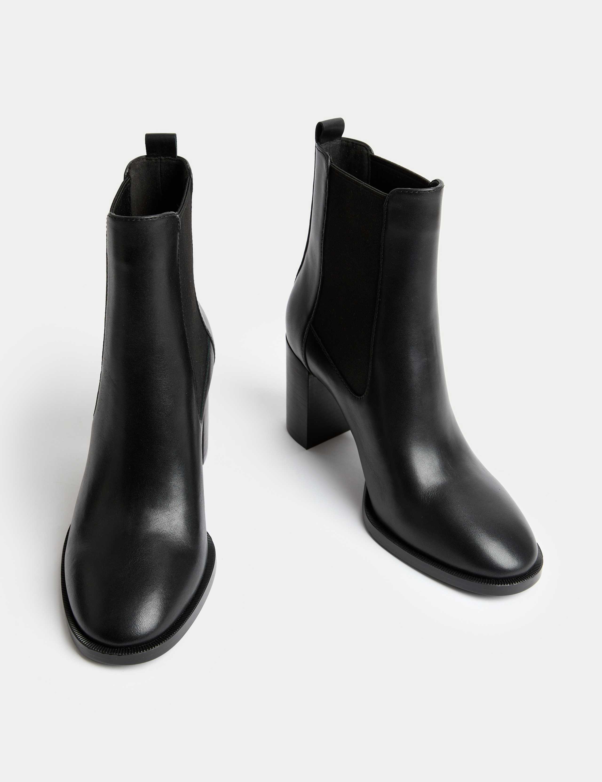 Leather Chelsea Block Heel Ankle Boot 2 of 3