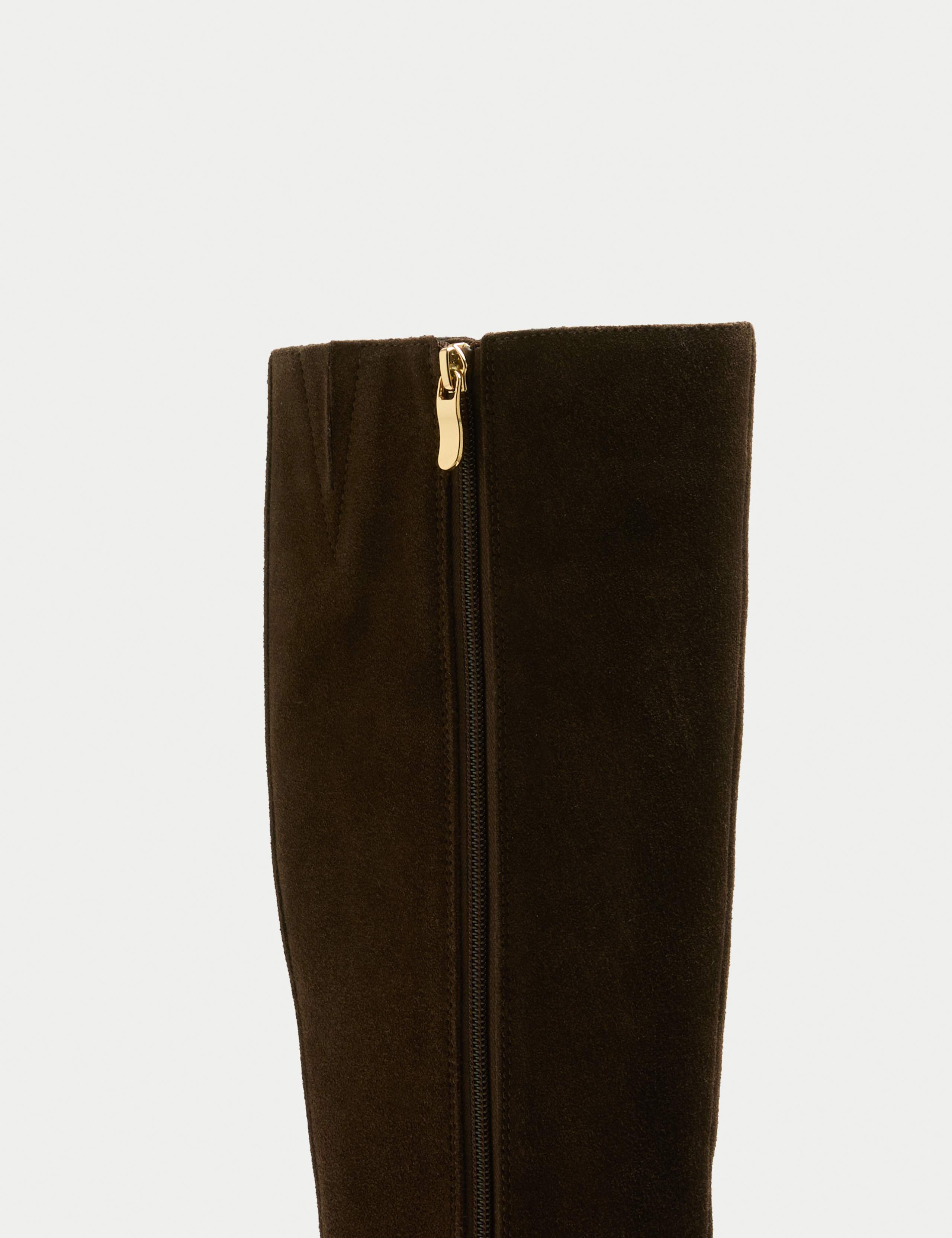 Suede Block Heel Knee High Boots 3 of 3
