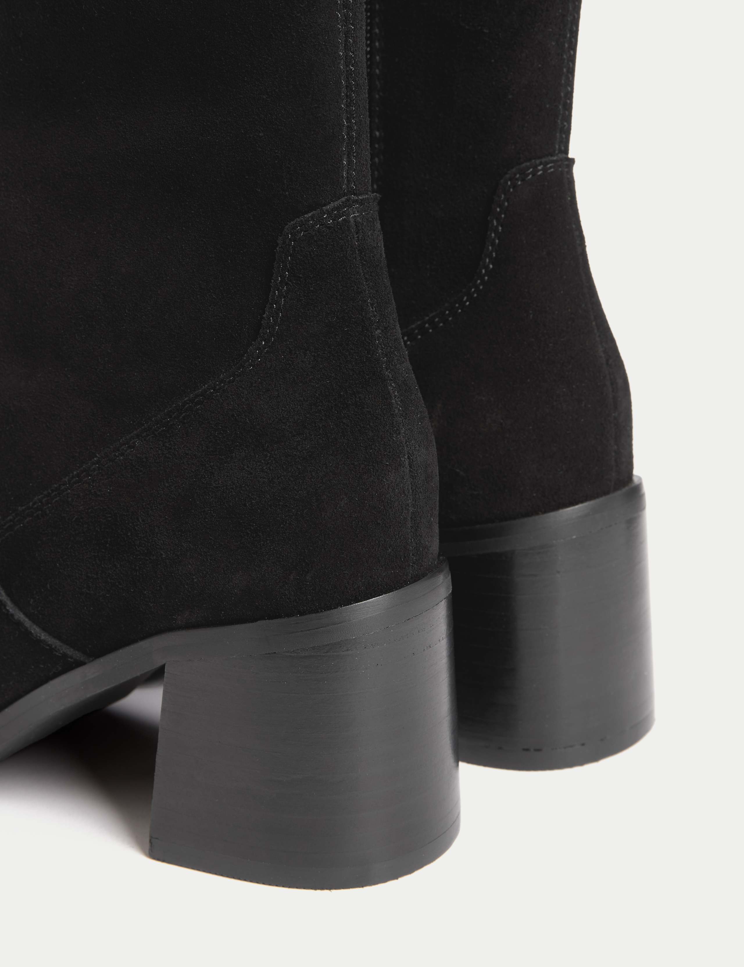 Suede Block Heel Ankle Boots 3 of 3