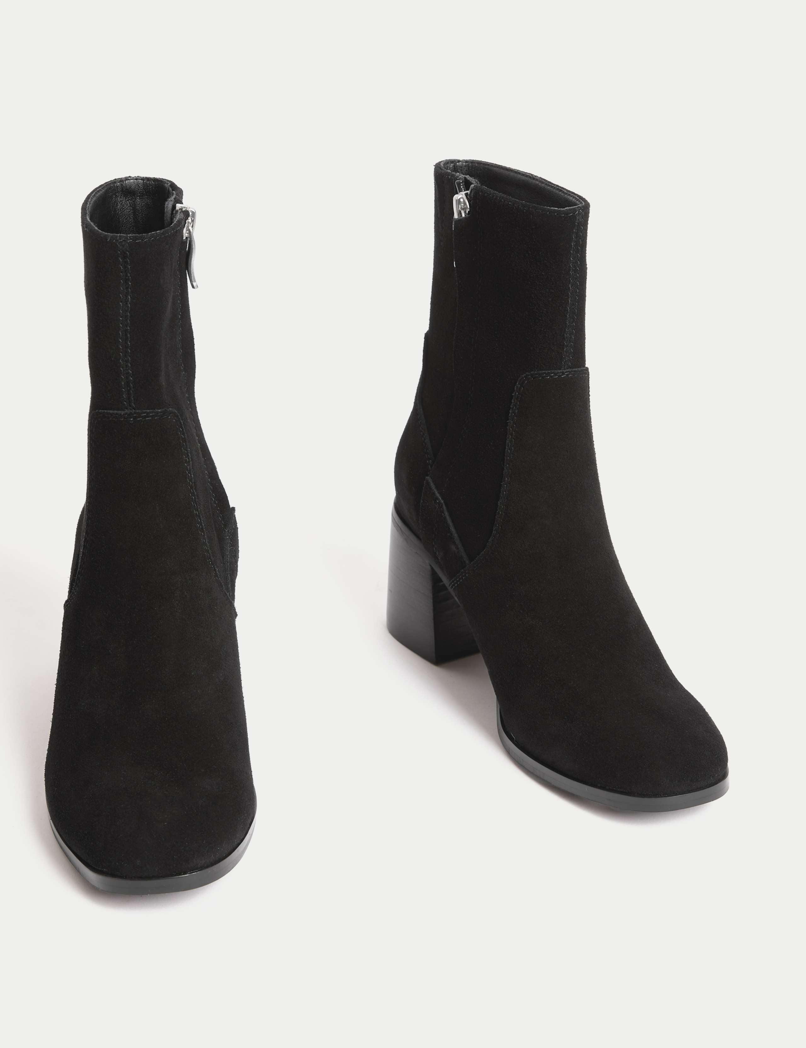 Suede Block Heel Ankle Boots 2 of 3