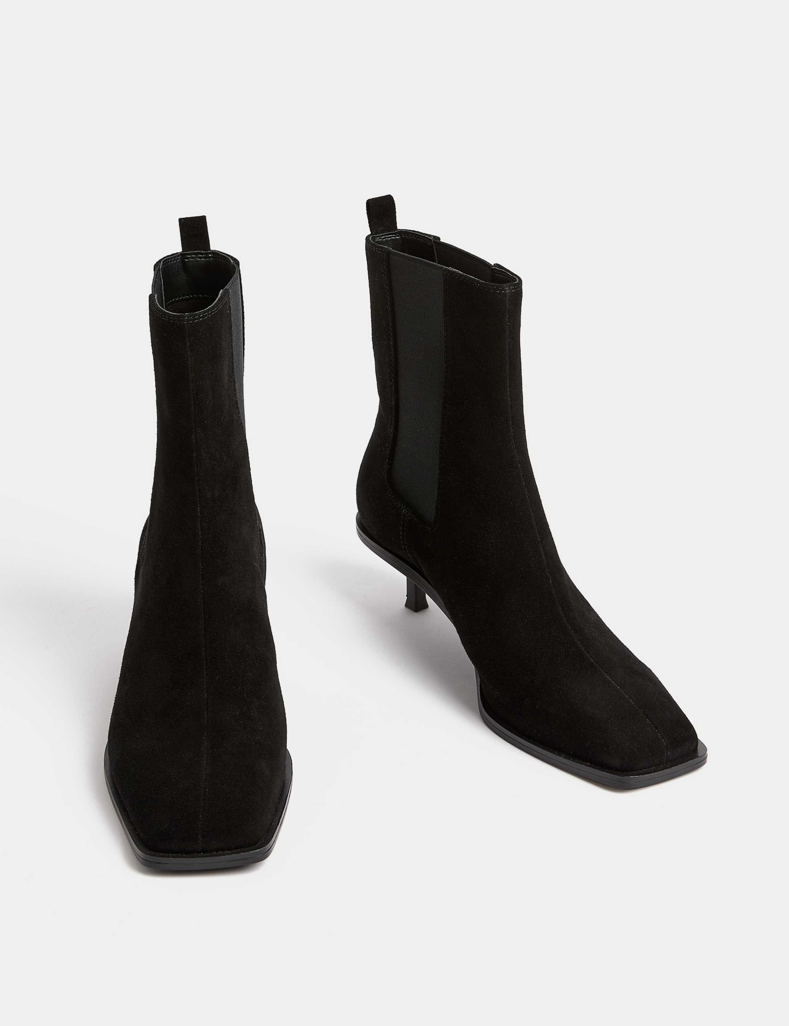Suede Chelsea Kitten Heel Boots 2 of 3