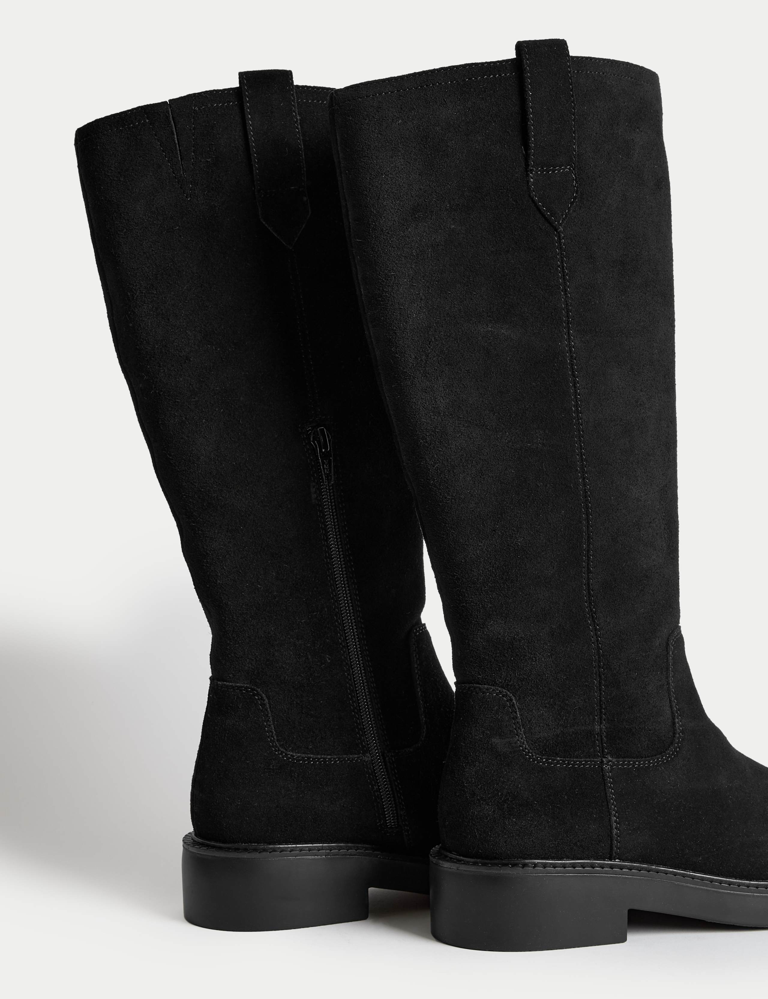 Suede Chunky Pull On Knee High Boots 3 of 3