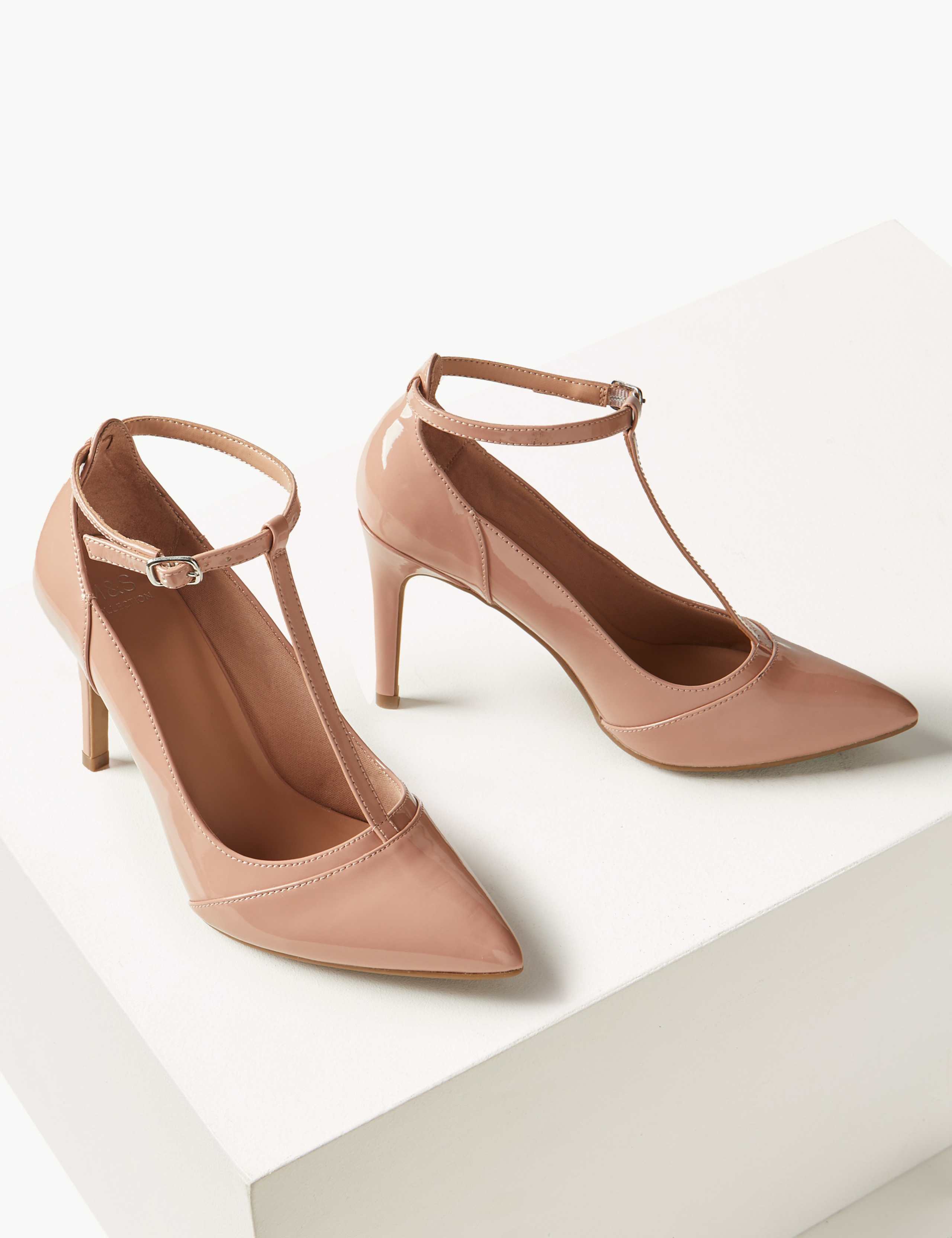 Stiletto Heel T-Bar Court Shoes 3 of 5