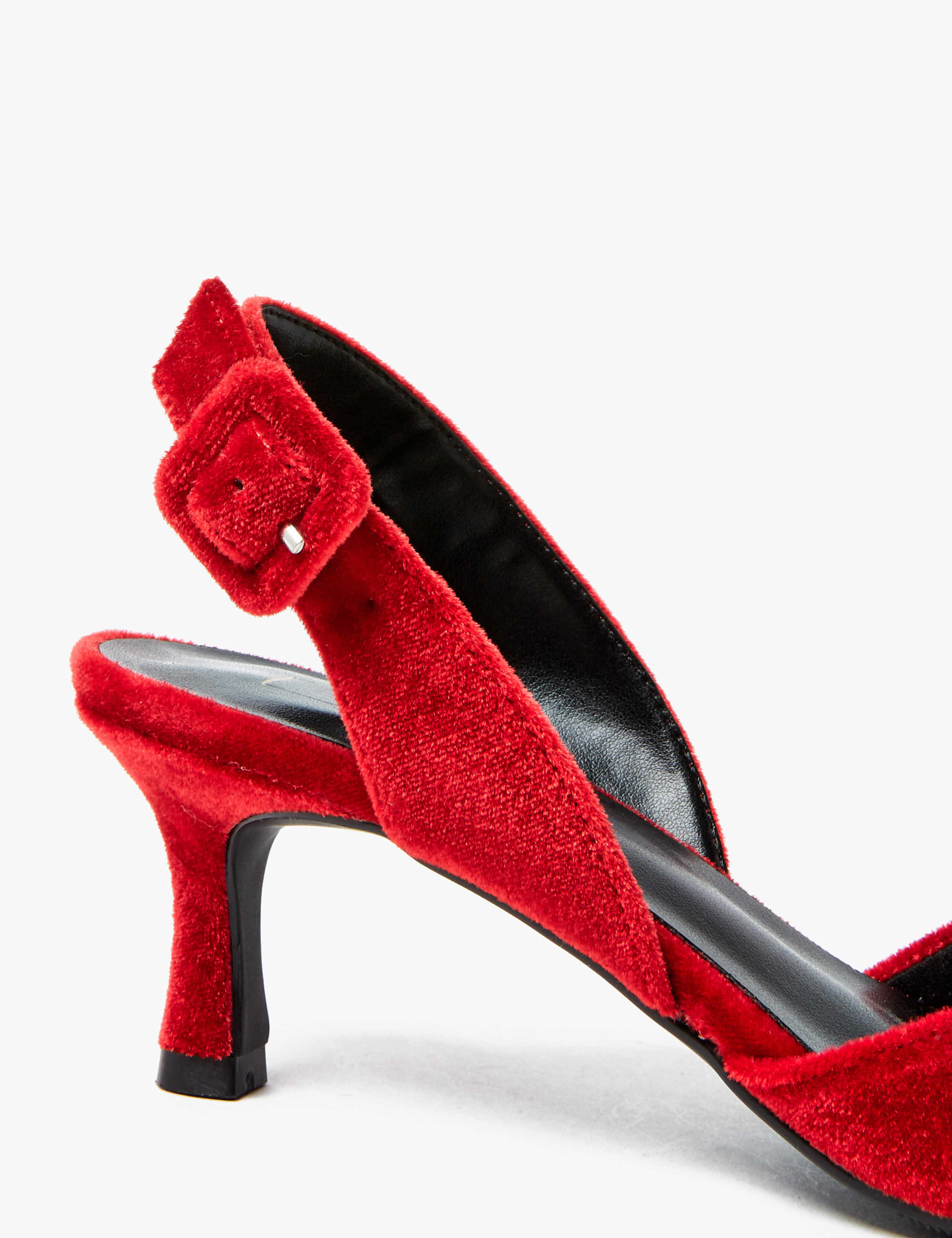 Velvet Slingback Kitten Heel Court Shoes 4 of 5
