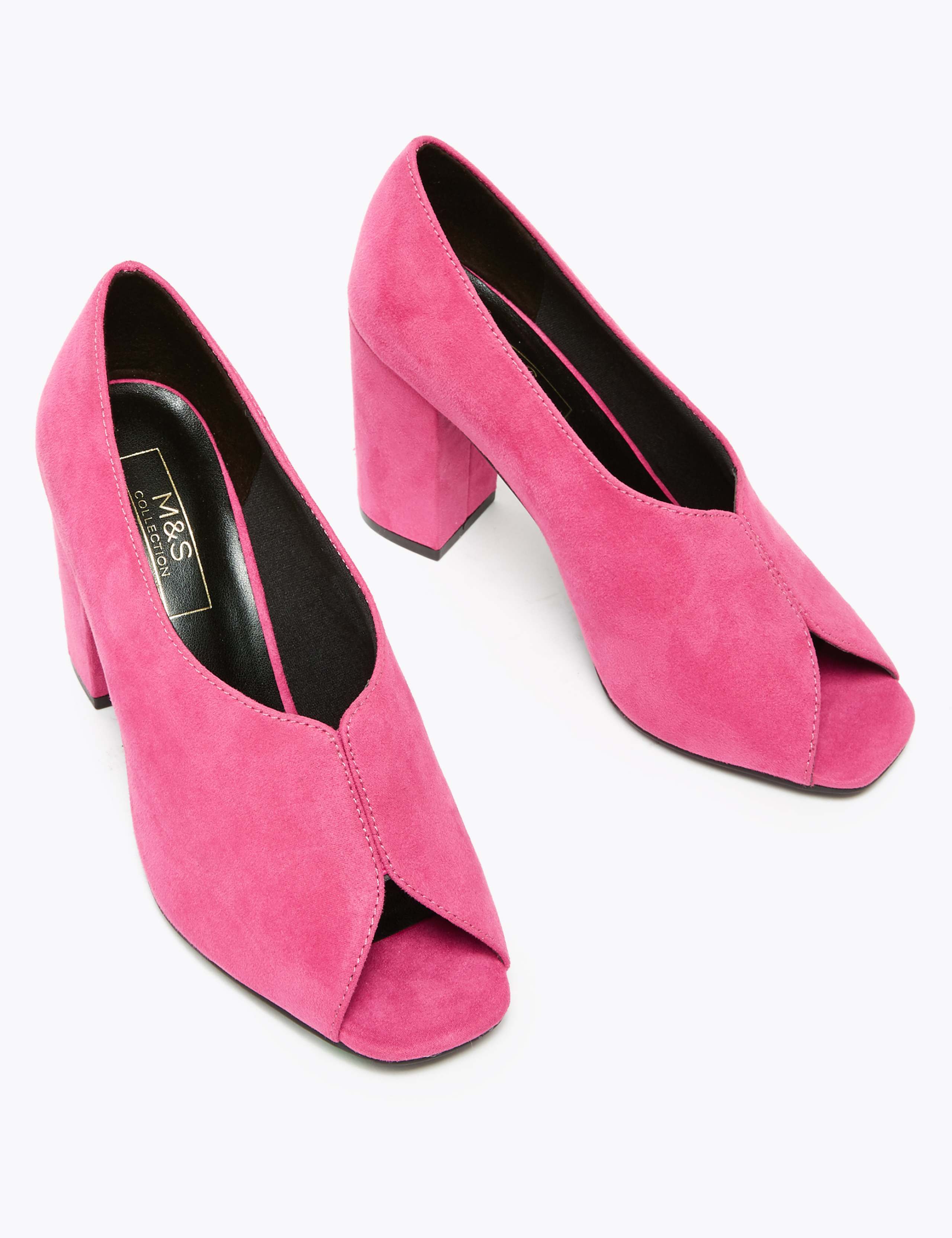Peep Toe Block Heel Shoe Boot 3 of 5