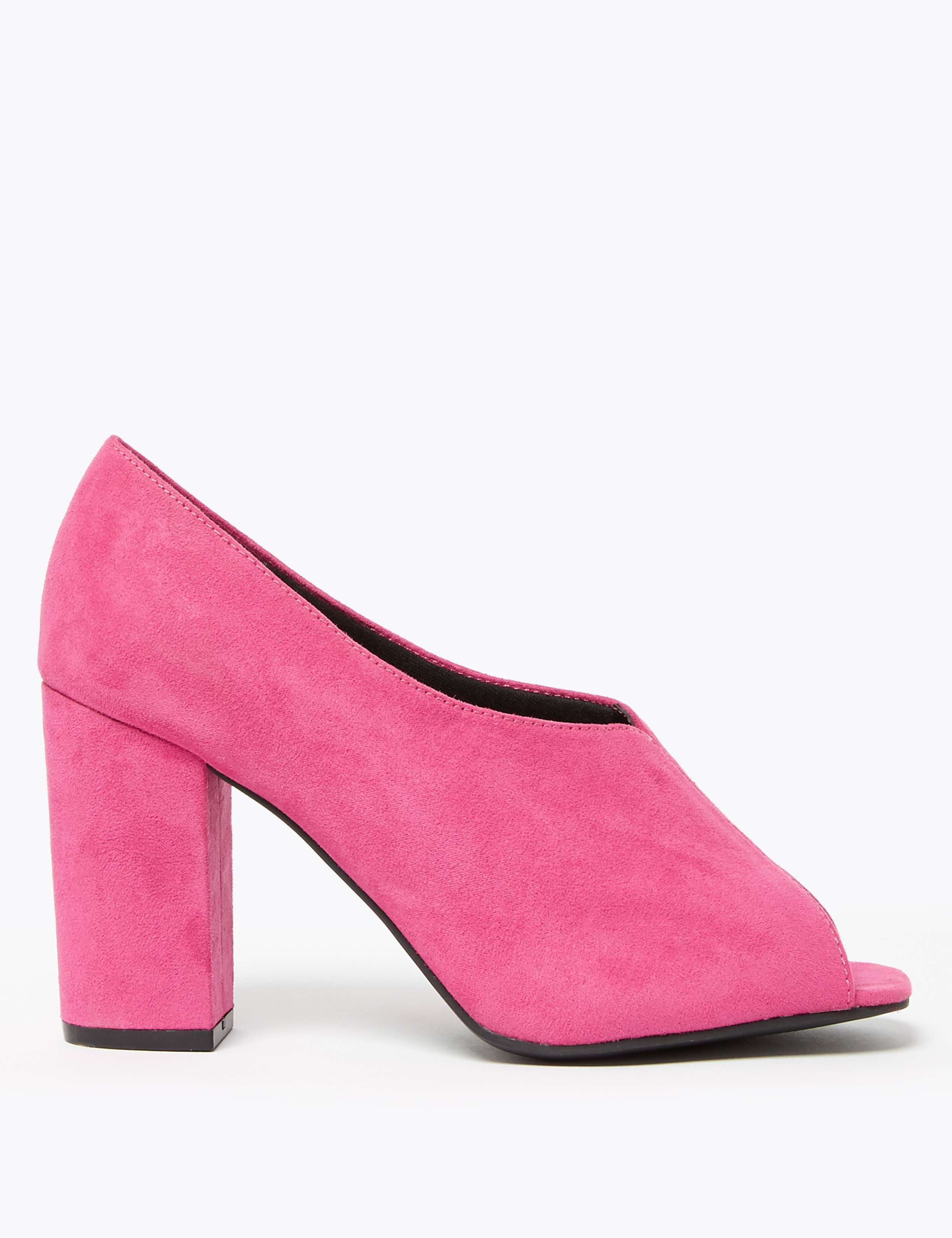 Peep Toe Block Heel Shoe Boot 2 of 5