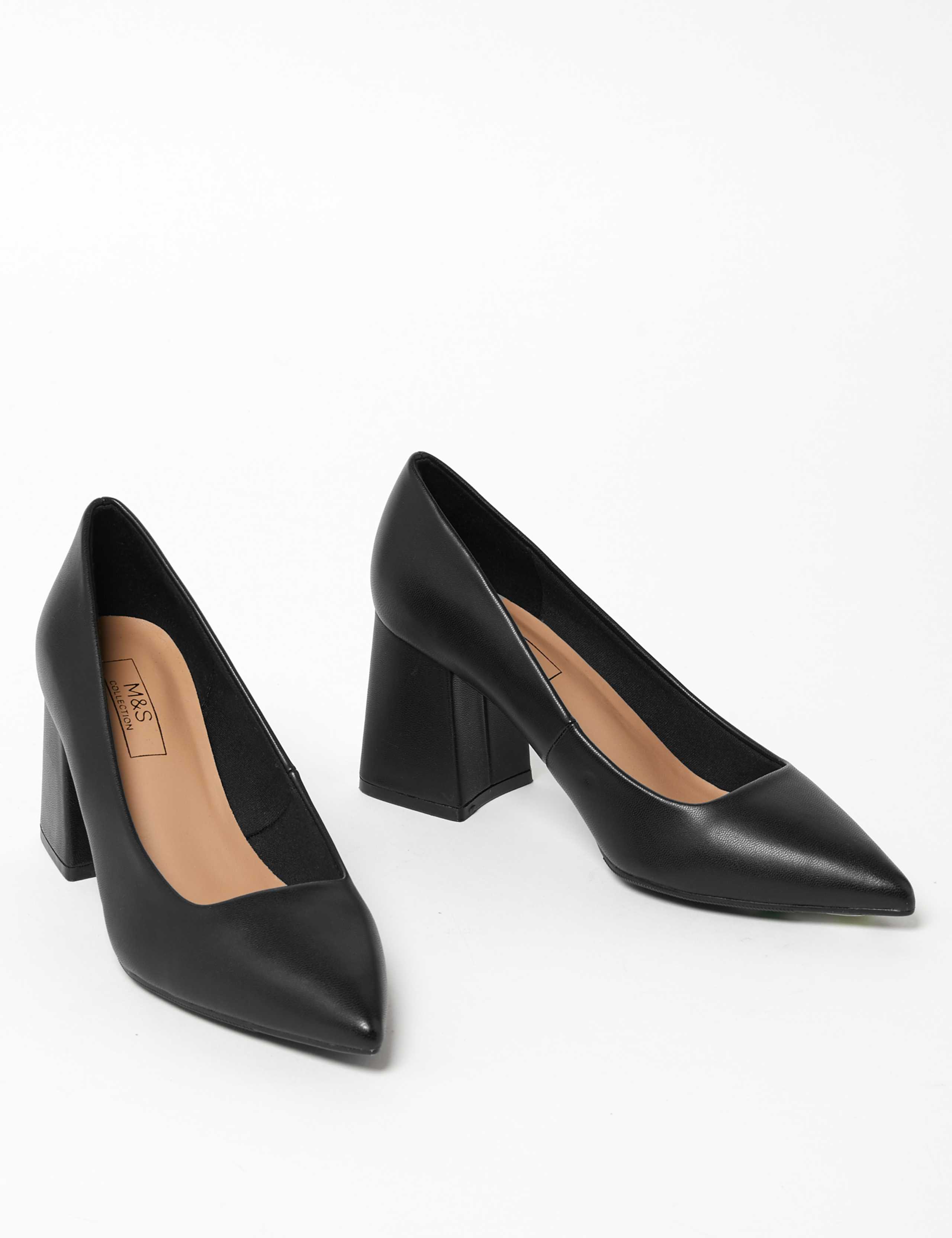 Block Heel Pointed Court Shoes 3 of 5