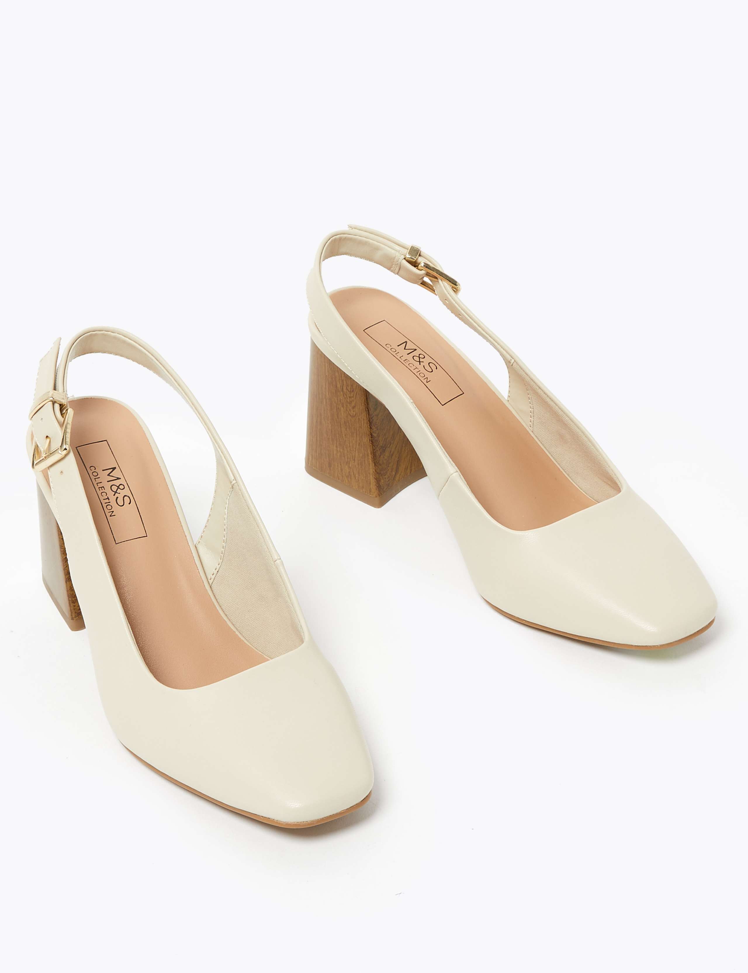 Block Heel Square Toe Slingback Shoes 2 of 4