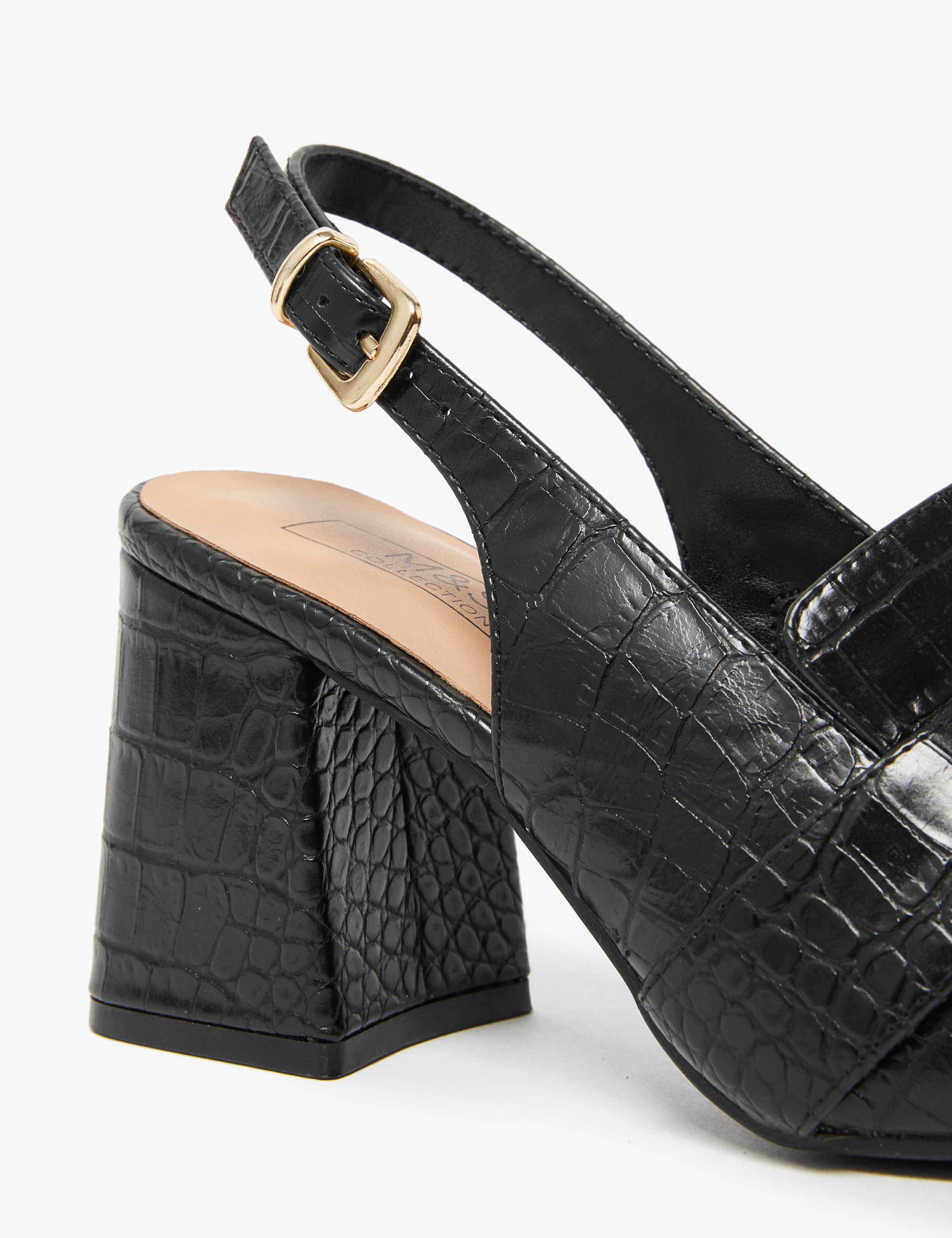 Block Heel Square Toe Slingback Shoes 4 of 5