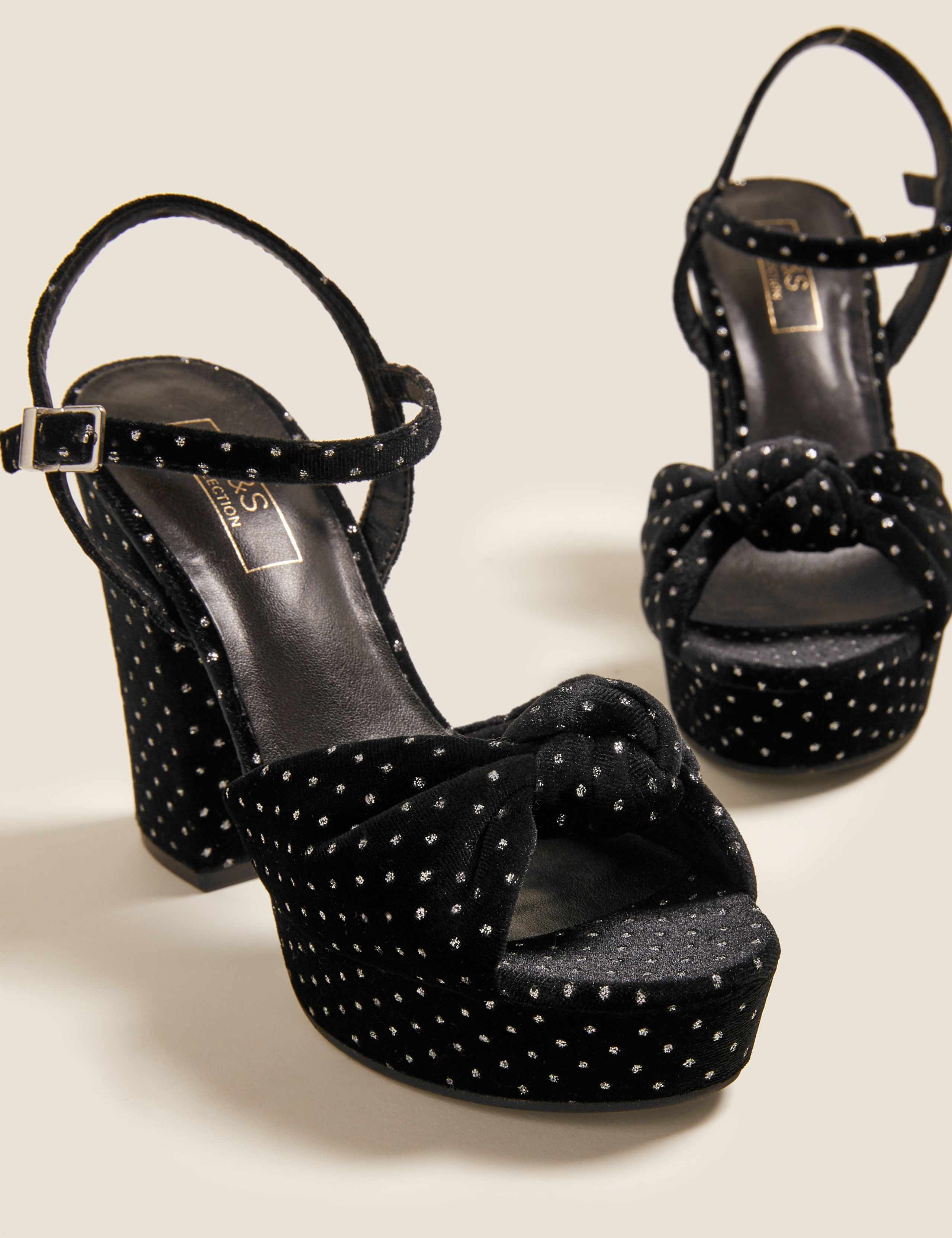 Velvet Knot Platform Sandals 3 of 6
