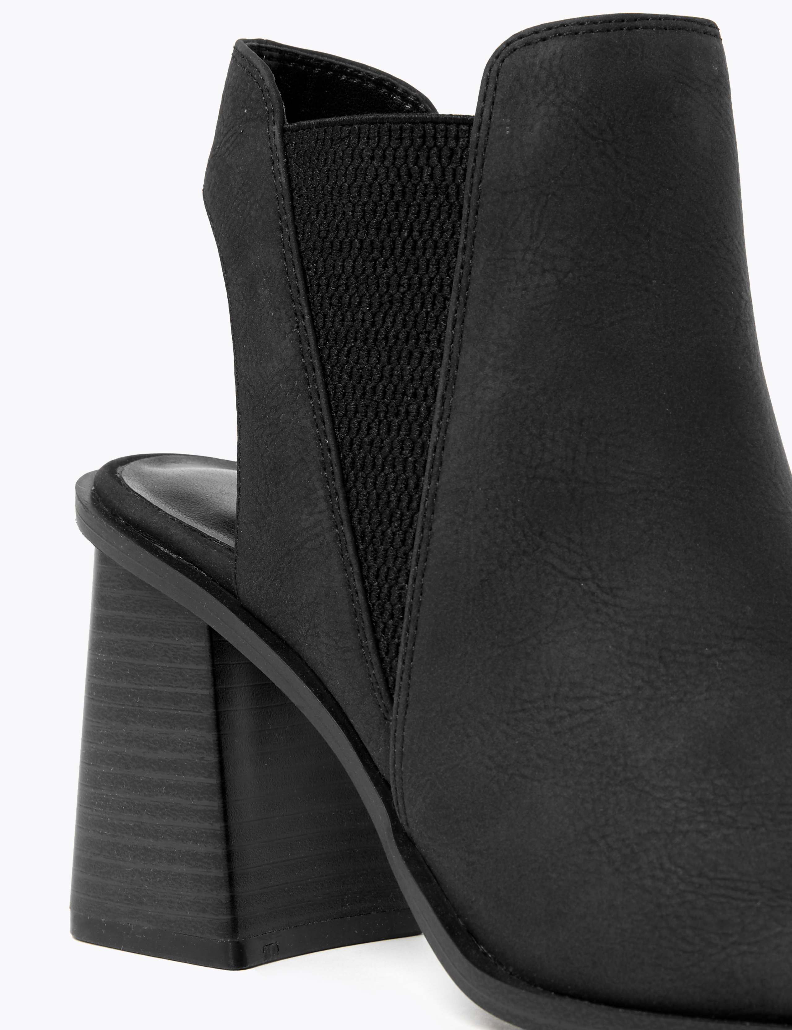 Block Heel Open Toe Shoe Boots 4 of 5