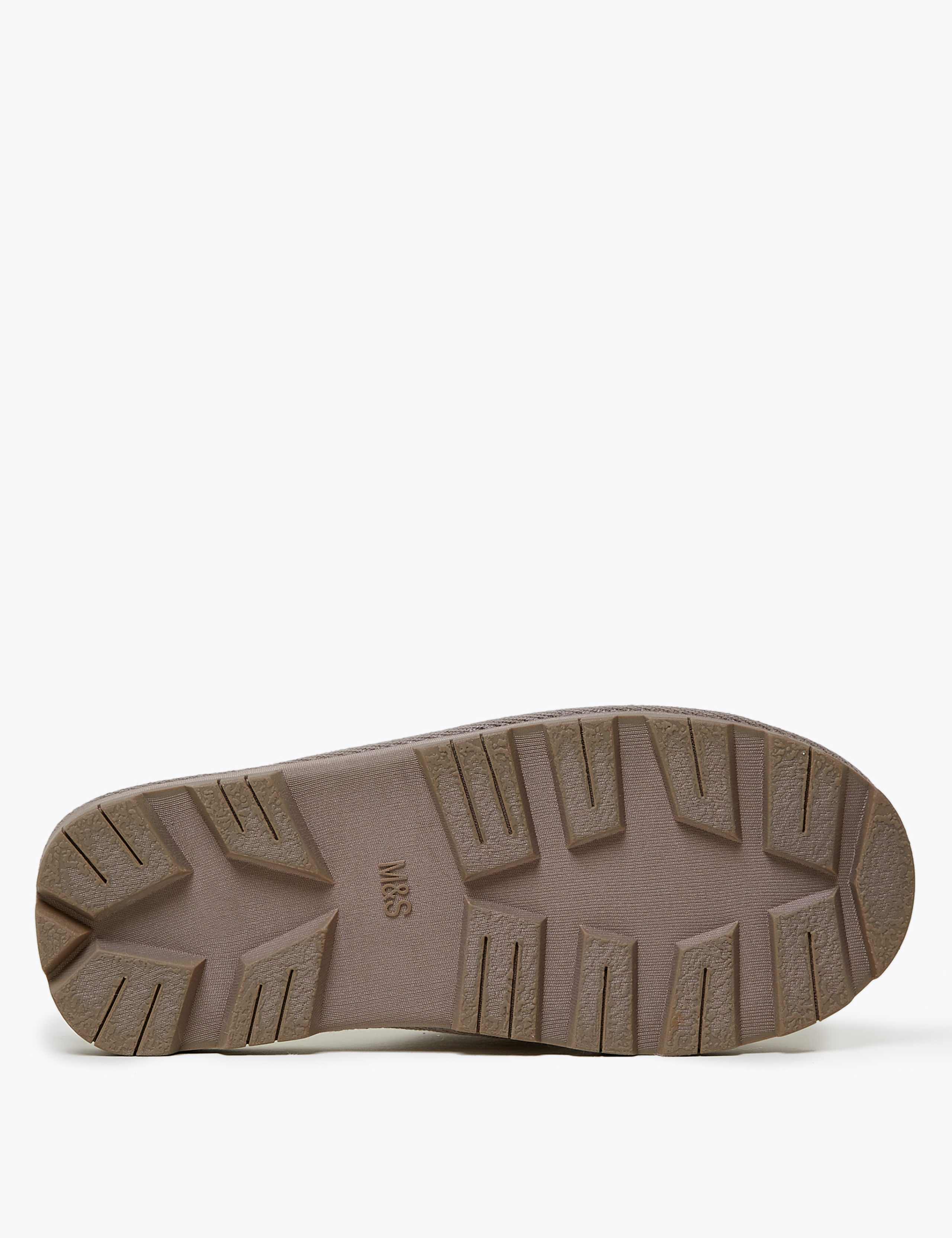 Suede Faux Fur Lined Open Toe Slippers 7 of 7