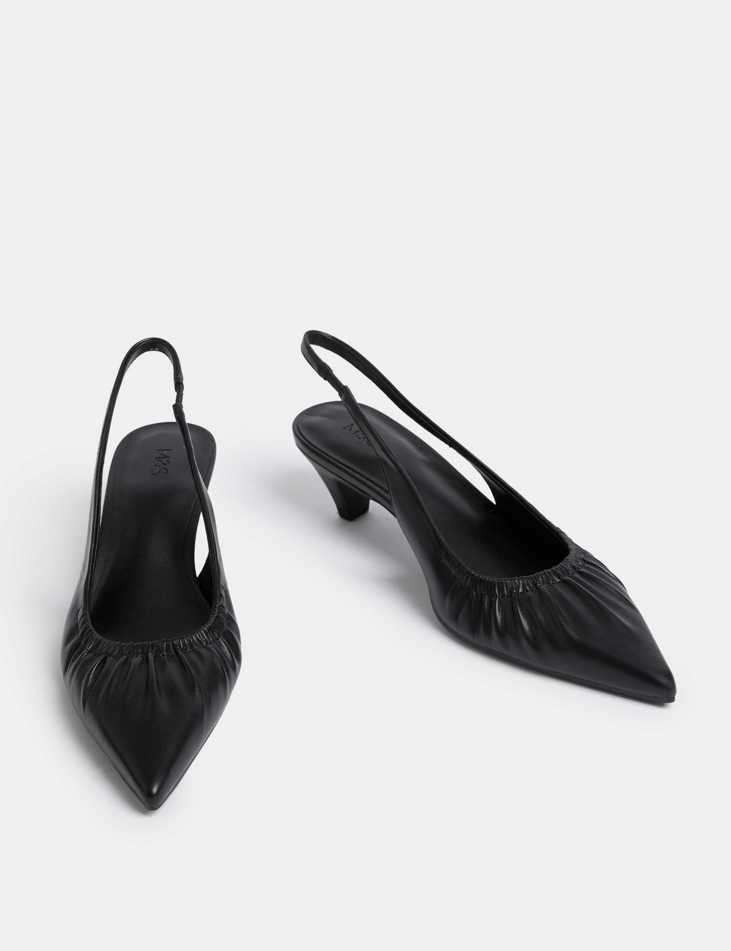Slip On Kitten Heel Pointed Slingback Shoes 2 of 3