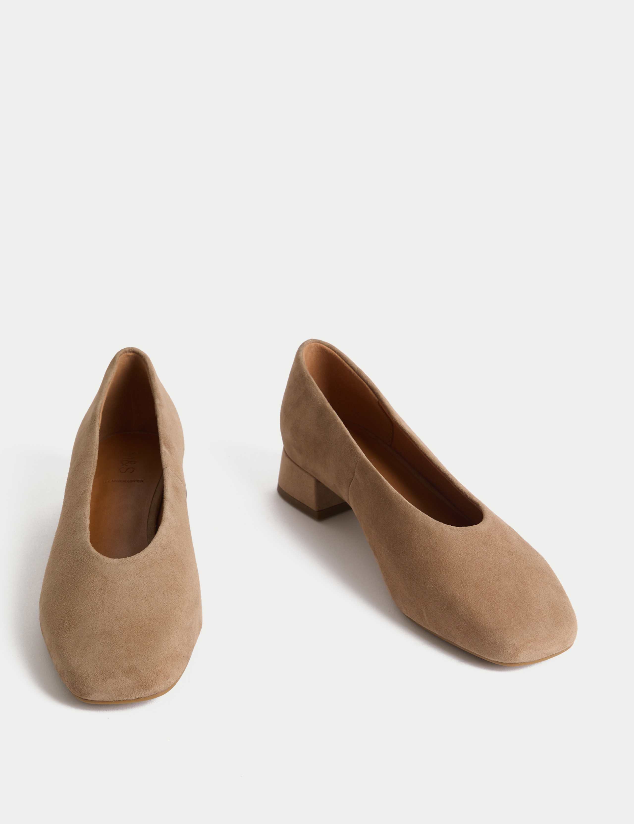 Suede Block Heel Square Toe Court Shoes 2 of 3