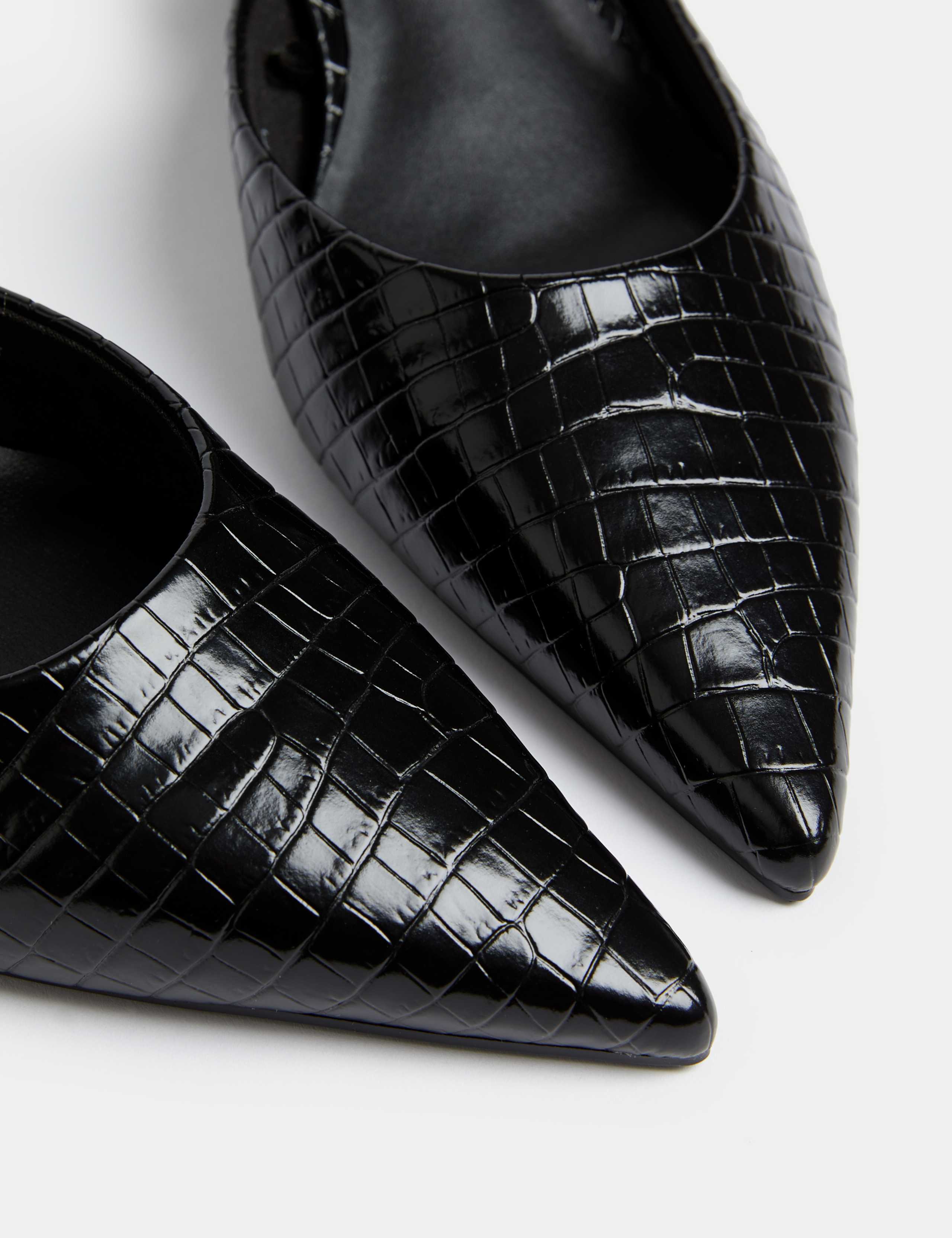 Croc Kitten Heel Mules 3 of 3